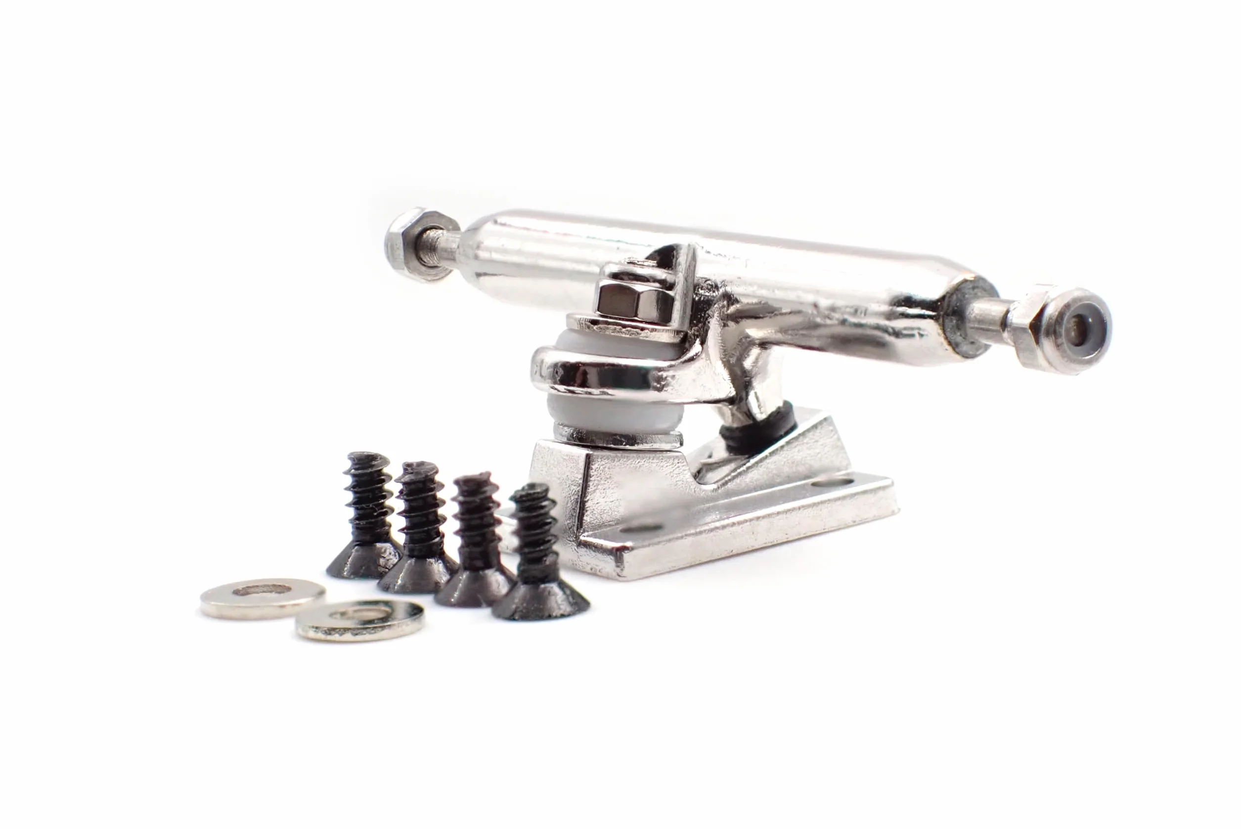 SPITBOARDS 34 mm Fingerboard Pro Trucks by, Real Lock-Nuts, Rubber O-ring Urethane Bushings, Optimized Hanger, szerokość 34 mm, do tuningu i montażu (chromowane srebro)