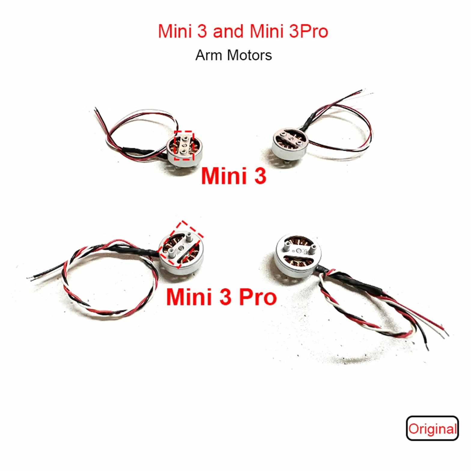 Oryginalne silniki napędowe Arm Motors do części naprawczych DJI Mini 3 Pro Mini 3 (Color : 4pcs Mini 3, Size : CHINA)