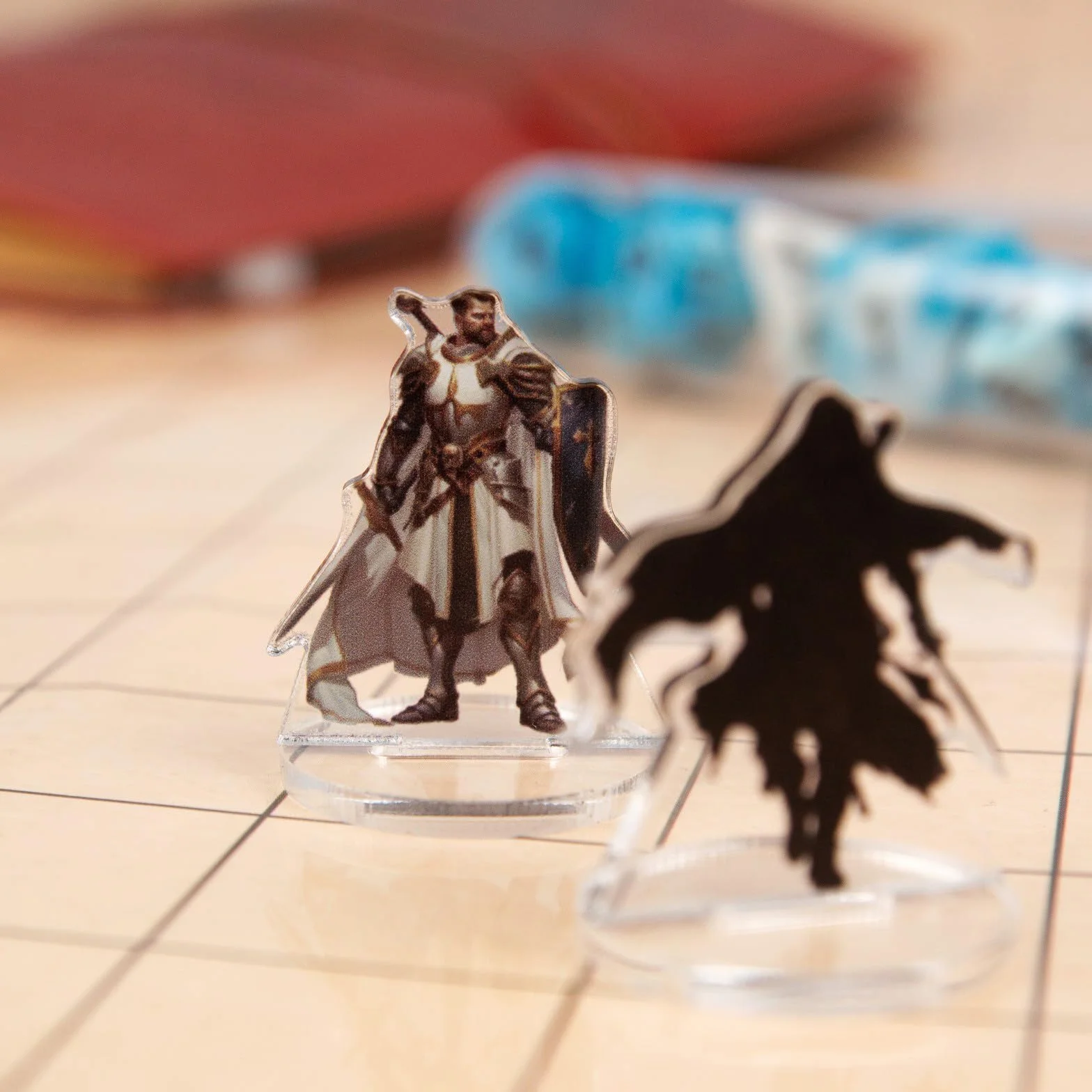 KLIBEN Zestaw 16 miniatur akrylowych dla DND Figurki 2D do Dungeons and Dragons Zestaw startowy D&D 5E Miniatury Plastikowe Role Akcesoria do odgrywania ról, takich jak Pathfinder, Prezenty dla graczy