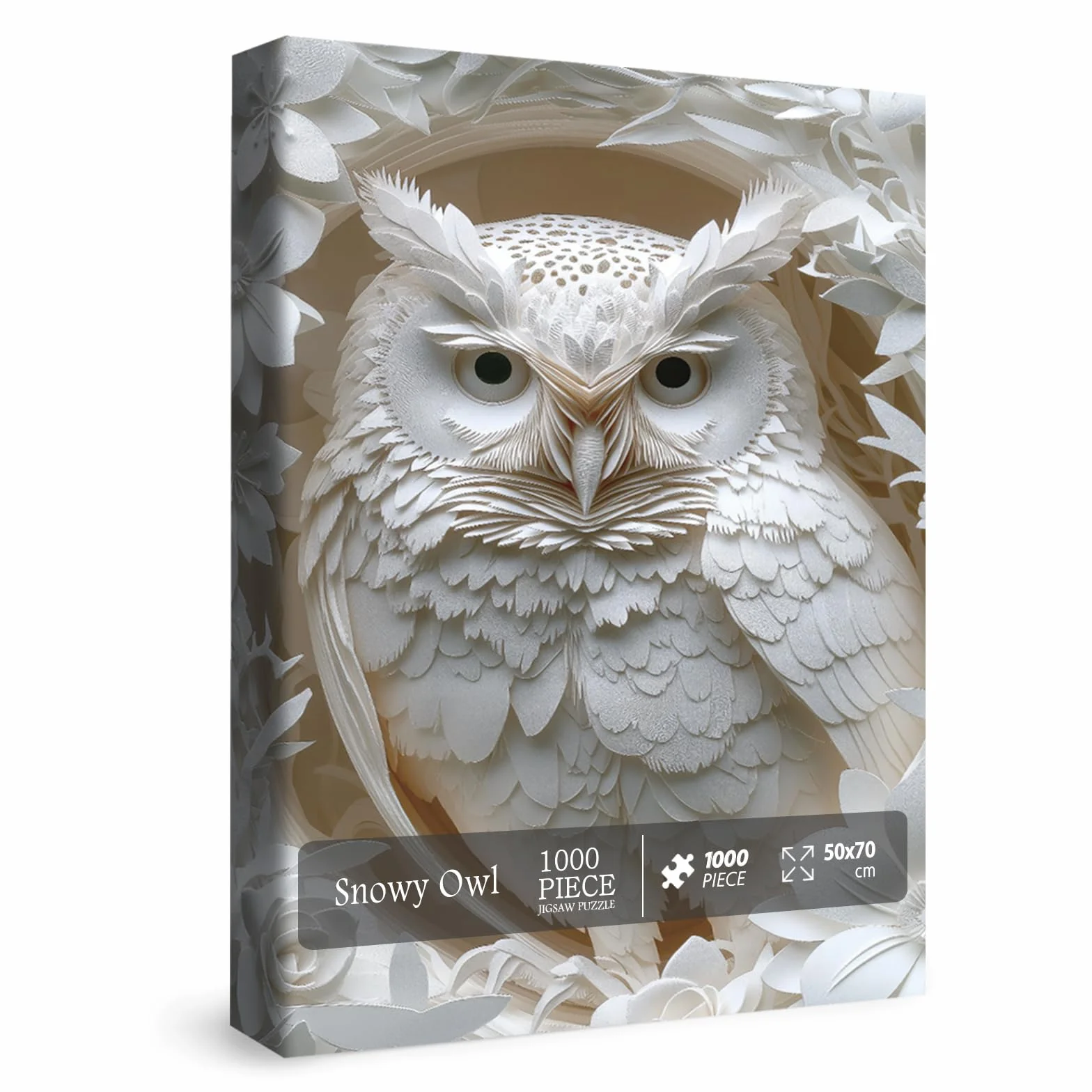 Puzzle 3D z motywem sowy, wycinane z papieru, 1000 elementów dla dorosłych, biały ptak, dżungla, zwierzę, trudne puzzle, twarde puzzle do dekoracji rodzinnych