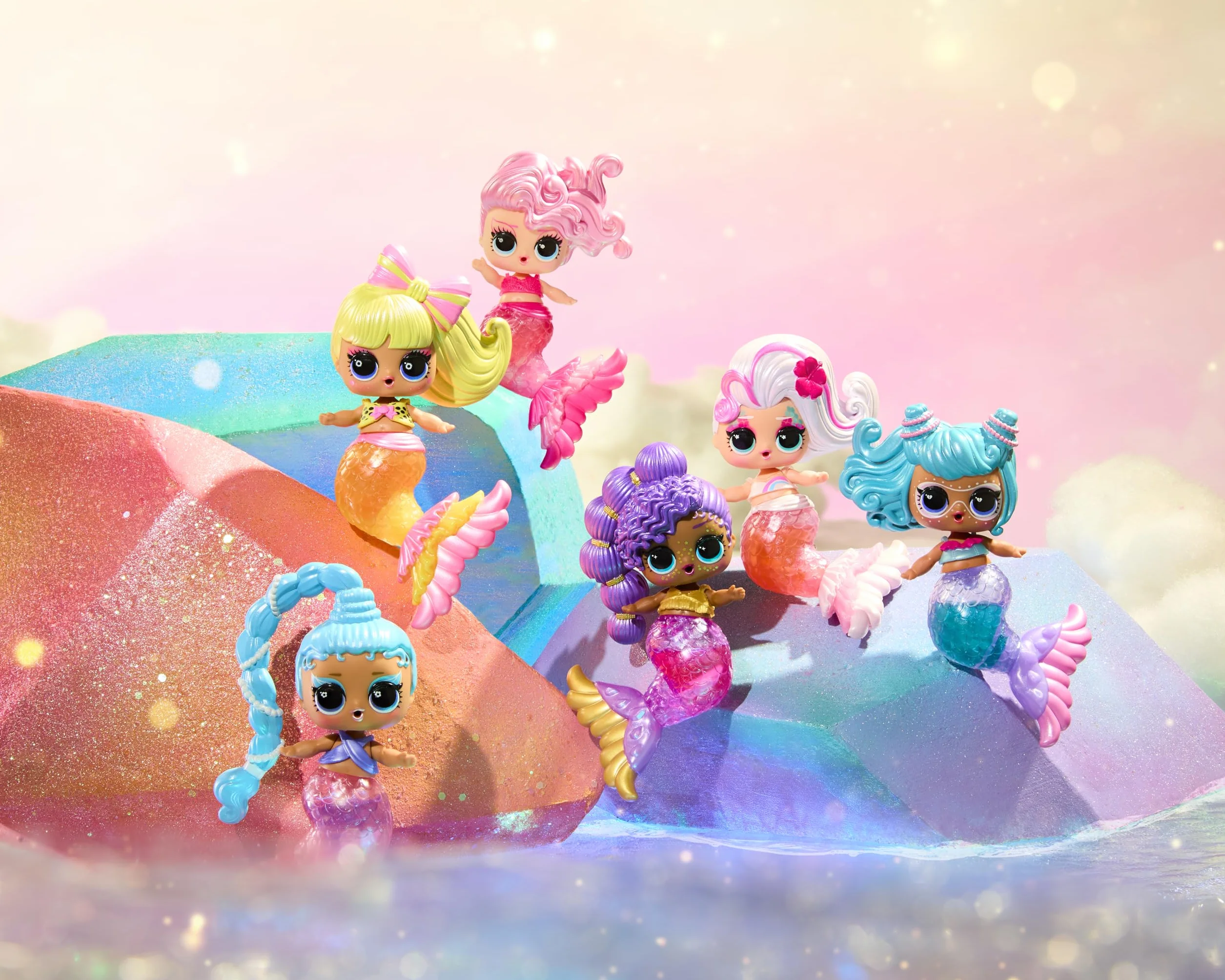 L.O.L. Surprise! Mermaids Makeover Magic Tots – Zestaw do Tworzenia Błyszczyków dla Ciebie i Twojej Lalki. Mieszaj i Twórz Własny Makijaż, Baw się w Wodzie! Do Zebrania 6 Laleczek. Dla Dzieci od 4 Lat