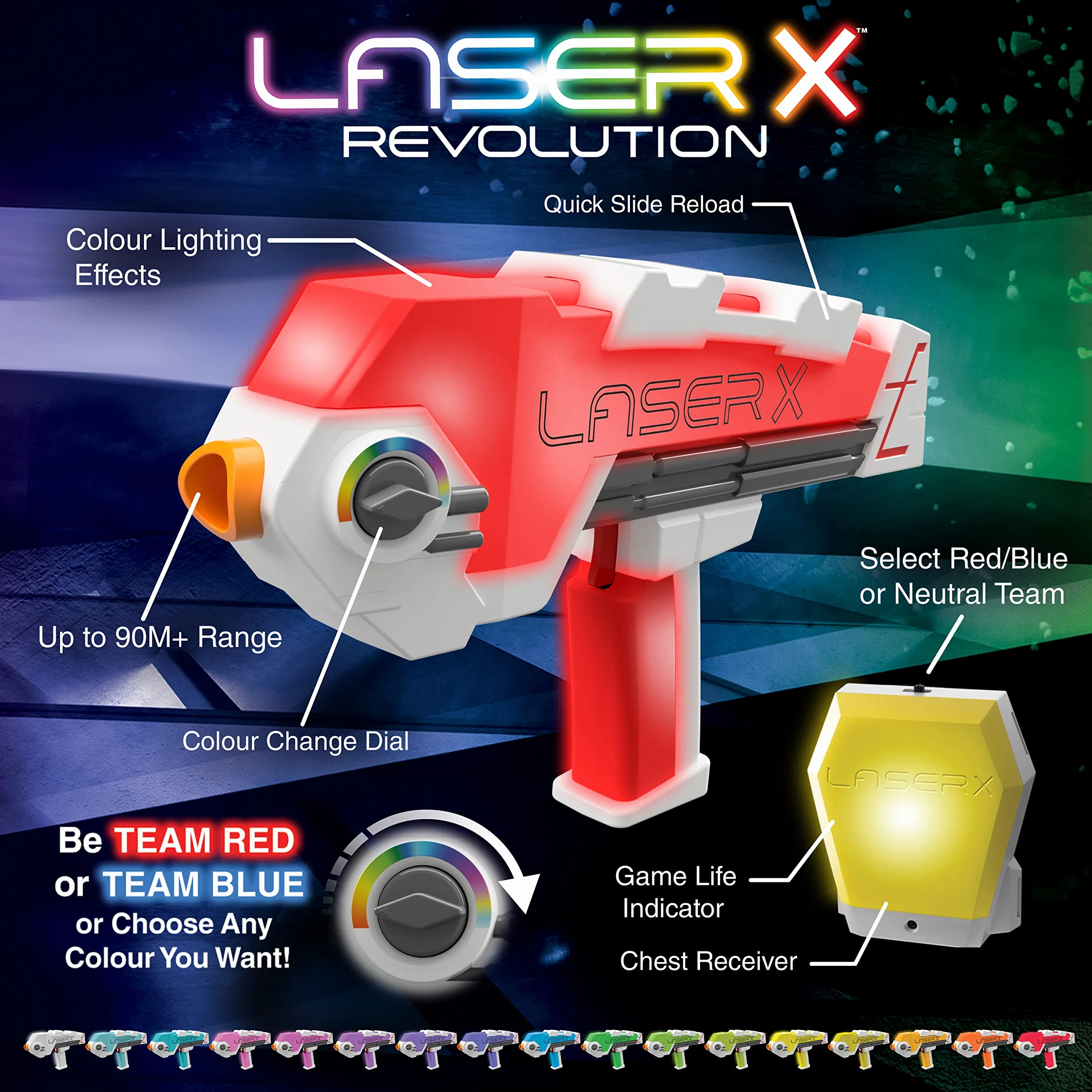 Laser X Revolution Double Blasters, Orange, Medio