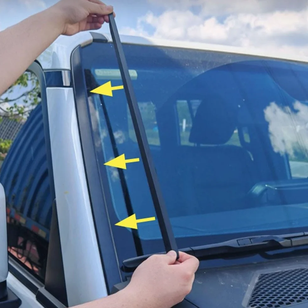 Gumowa listwa uszczelniająca na przednią szybę do Land Cruiser Prado LC250 2024-2025, odporna na warunki atmosferyczne, redukcja hałasu, 2-częściowy czarny zestaw