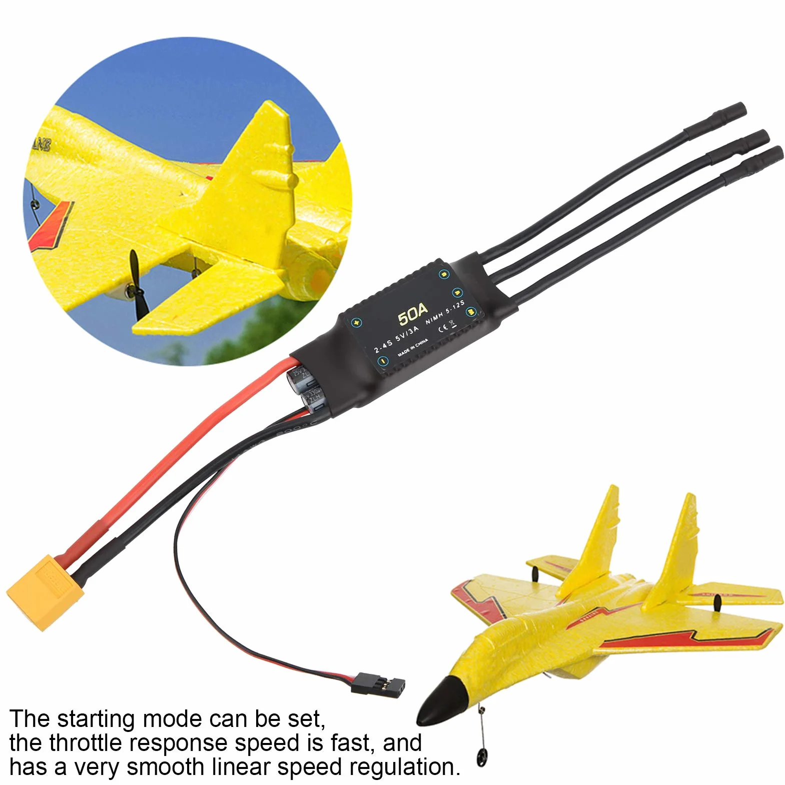50A Bezszczotkowy ESC, regulator prędkości 5V / 3A Wyjście BEC Akcesoria RC do samolotów piankowych RC drone