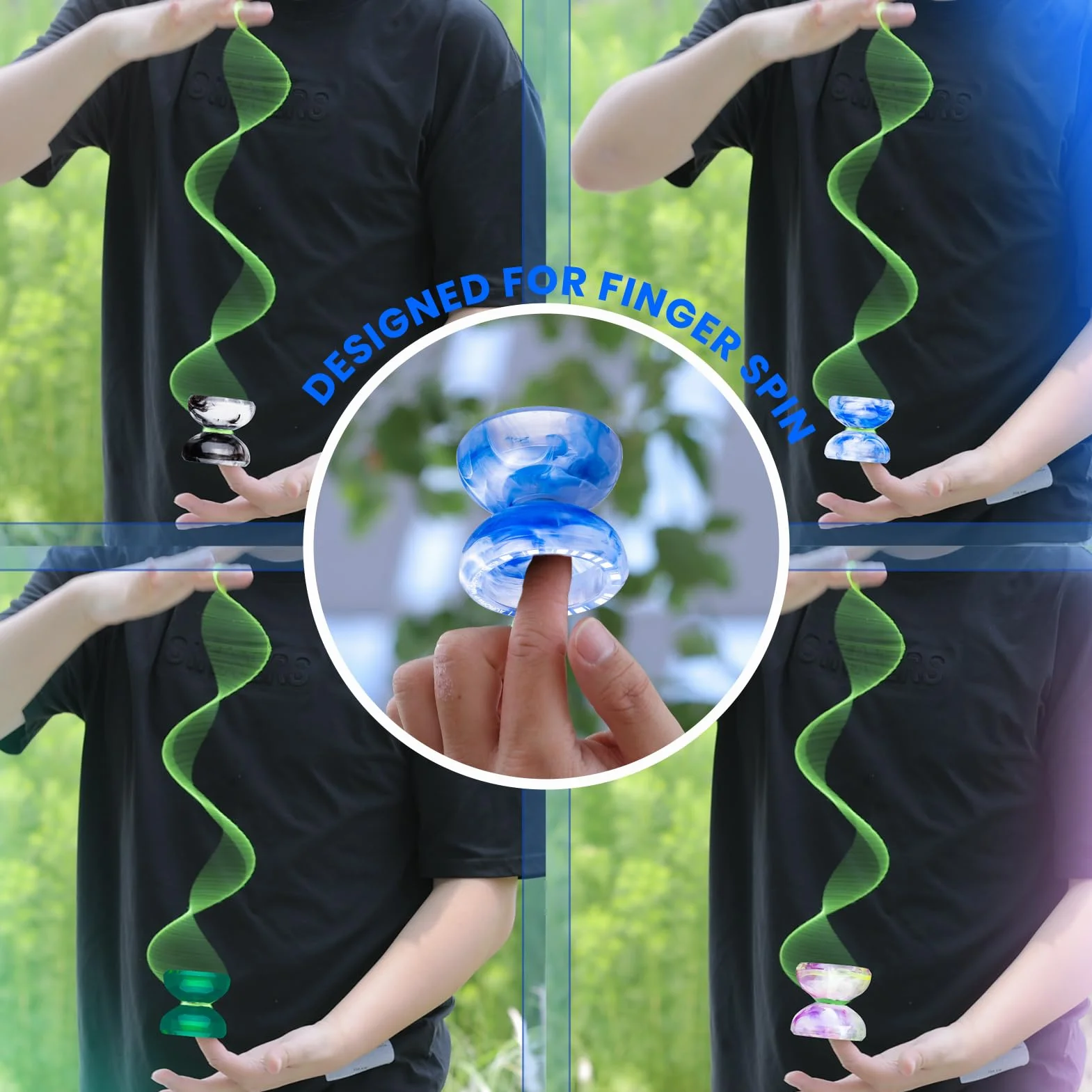 MAGICYOYO K3 Aurora-p, Professional JoJo With Finger Spin for Kids, Responsive and Non-Responsive With 12 Strings and Accessory Set (Dark Green)