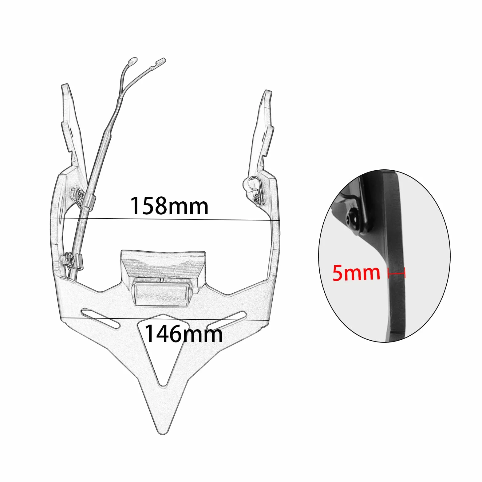 Uchwyt tablicy rejestracyjnej motocykla Tail Tidy kompatybilny z Honda CBR650R / CB650R CBR 650R / CB 650R uchwyt tablicy rejestracyjnej 2021-2025