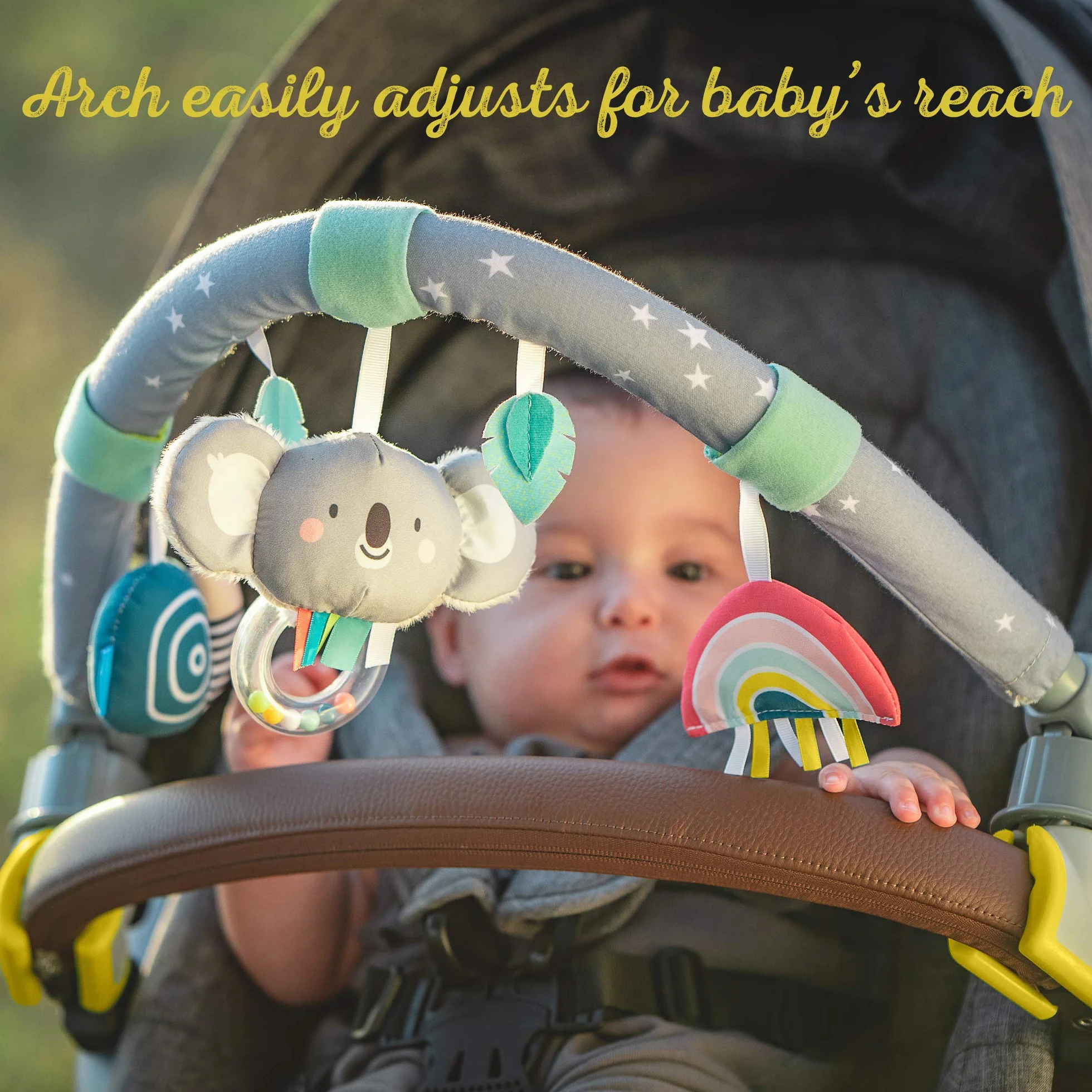 Taf Toys Koala Daydream Pram, Stroller & Car Seat Arch. Ideal for Infants & Toddlers, Activity Arch with Fascinating Toys, Stimulates Baby’s Senses & Motor Skills Development, for Easier Outdoors