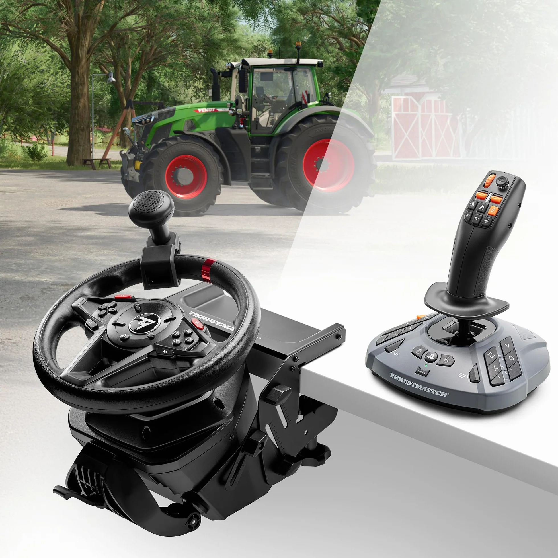 Thrustmaster SimTask FarmStick – Joystick Rolniczy do Symulatora Farmy i Maszyn Budowlanych – 33 Przyciski Akcji, Precyzja H.E.A.R.T – Kontroler do PC, PS5 i PS4 – Czarny