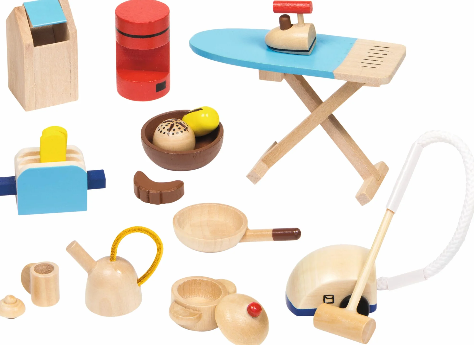 Accessoires Küche: Holz, für die Puppenhäuser, 19 Teile, per Set