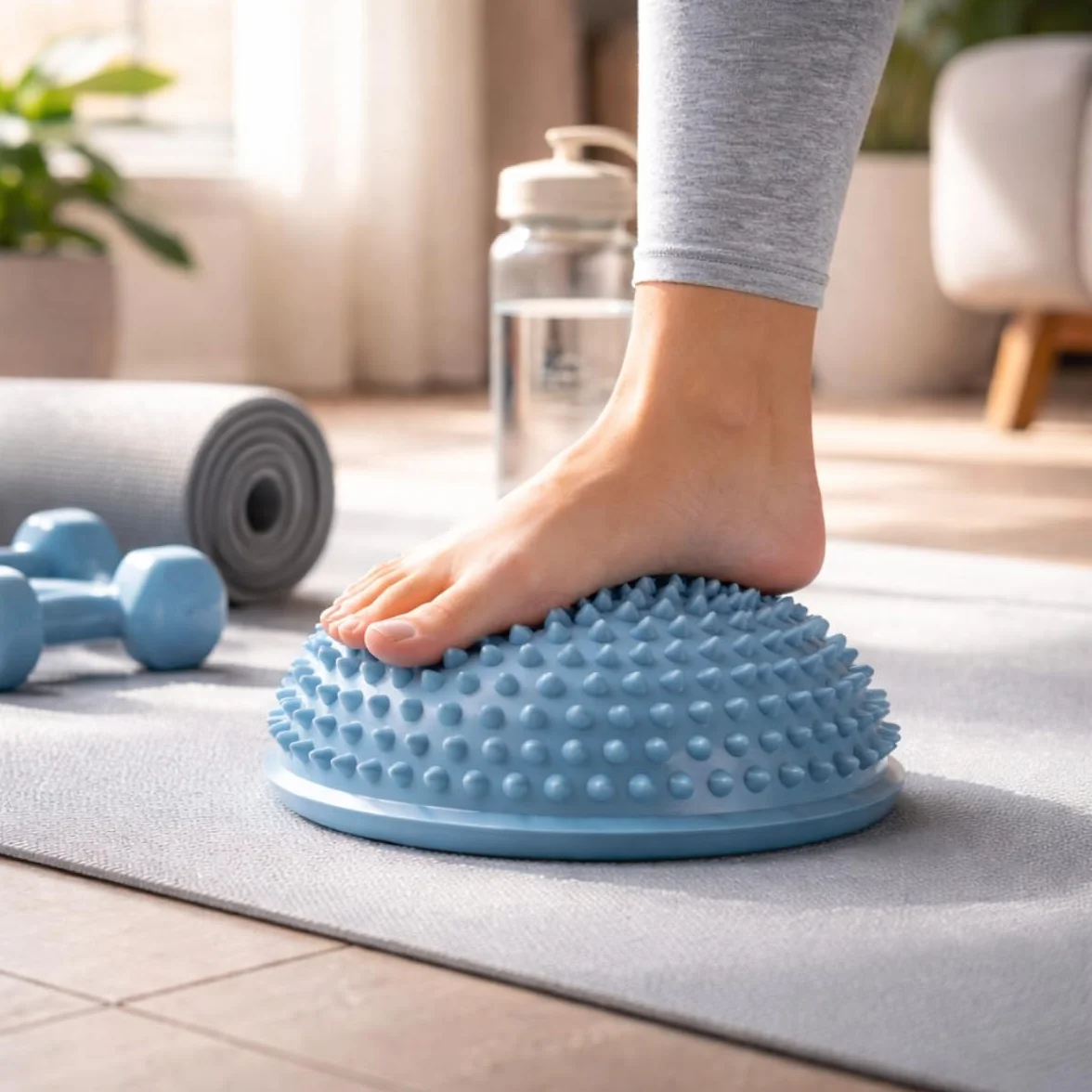 Umbro Balance Pad – 2 sztuki – średnica 16 x 8 cm – do 150 kg – piłka z jeżem – poduszka do balansowania – niebieska