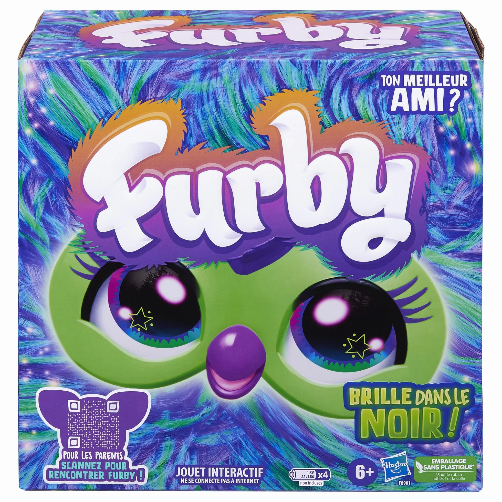 Furby Galaxy, interaktywny plusz świeci w ciemności - wersja francuska