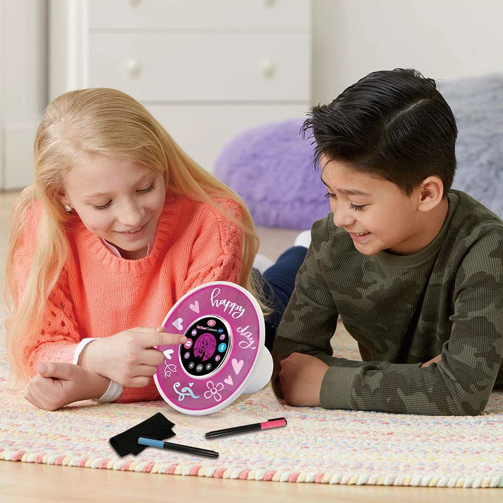 VTech - Kidi Smart Glow Art, podświetlany i inteligentny głośnik Bluetooth do personalizacji za pomocą 2 markerów z efektami neonowymi, magiczna aktywność, budzik, gry, prezent dla dzieci od 6 lat -