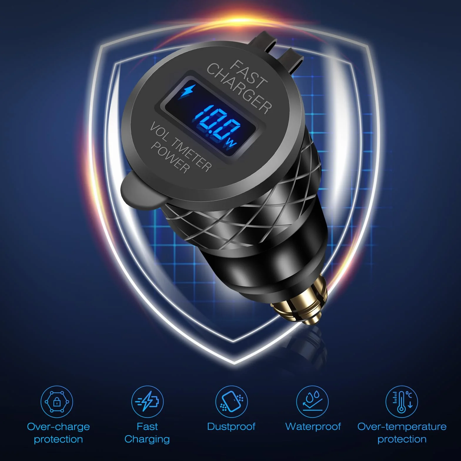 Adapter wtyczki DIN Hella na ładowarkę USB: 45 W USB C PD3.0 i 18 W QC3.0 gniazdo ładowarki motocyklowej do 12 V-24 V BMW Triumph Tiger Ducati, wodoodporny podwójny port szybkiego ładowania telefonu z