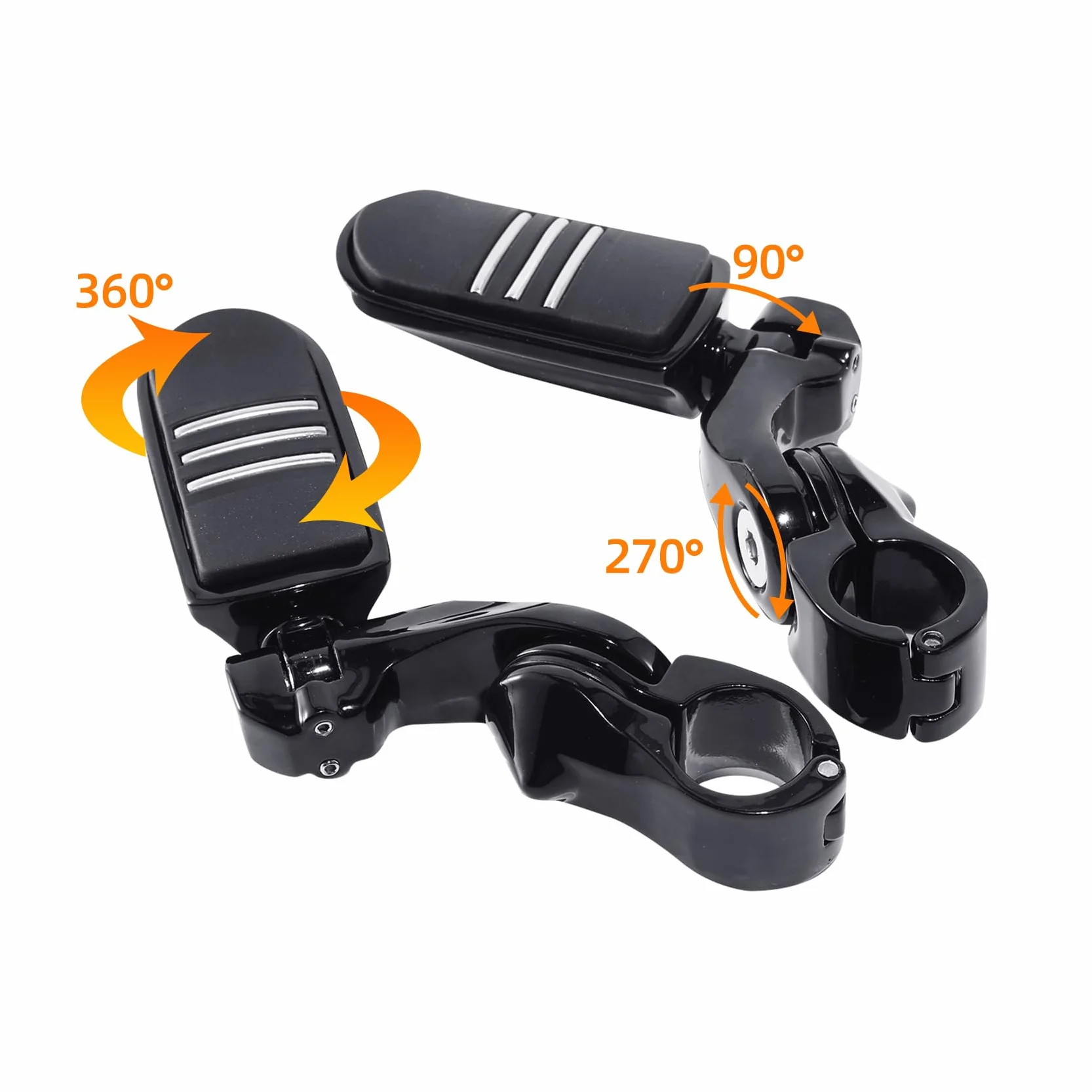 TCMT Podnóżki autostrady 32 mm - podpórka pod stopę kompatybilna z Electra Road King Street Glide Touring (czarne)