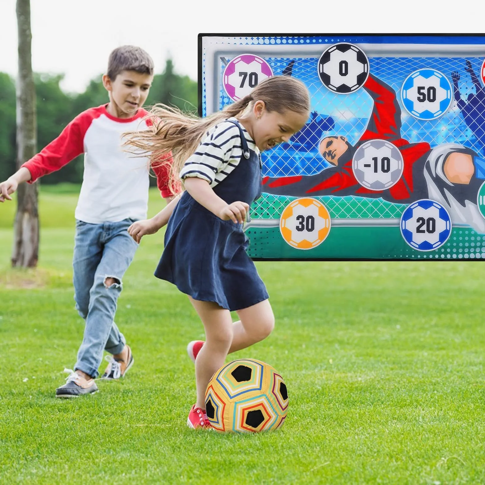 Zestaw do gry w piłkę nożną dla dzieci 2, 3, 4, 5, 6, 7, 8, zabawa sportowa do ogrodu, wewnątrz i na zewnątrz, miękka flanelowa bramka do piłki nożnej, zestaw do gry w piłkę nożną dla dzieci, zabawka