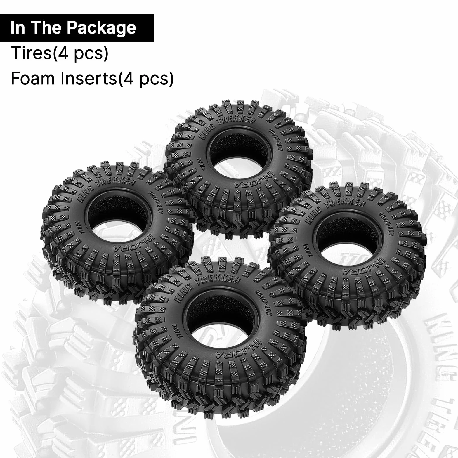 INJORA 40 x 15 mm 0,7" King Trekker opony do 1:30 Axial SCX30 (T7024)