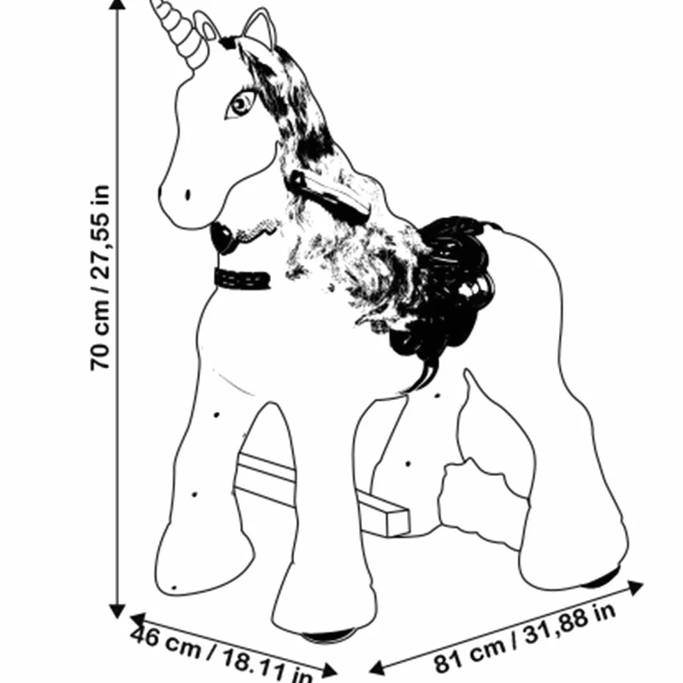 FEBER - My Lovely Unicorn z różową grzywką, elektronicznym zwierzakiem i pojazdem akumulatorowym 12 V (Famosa 800011603)