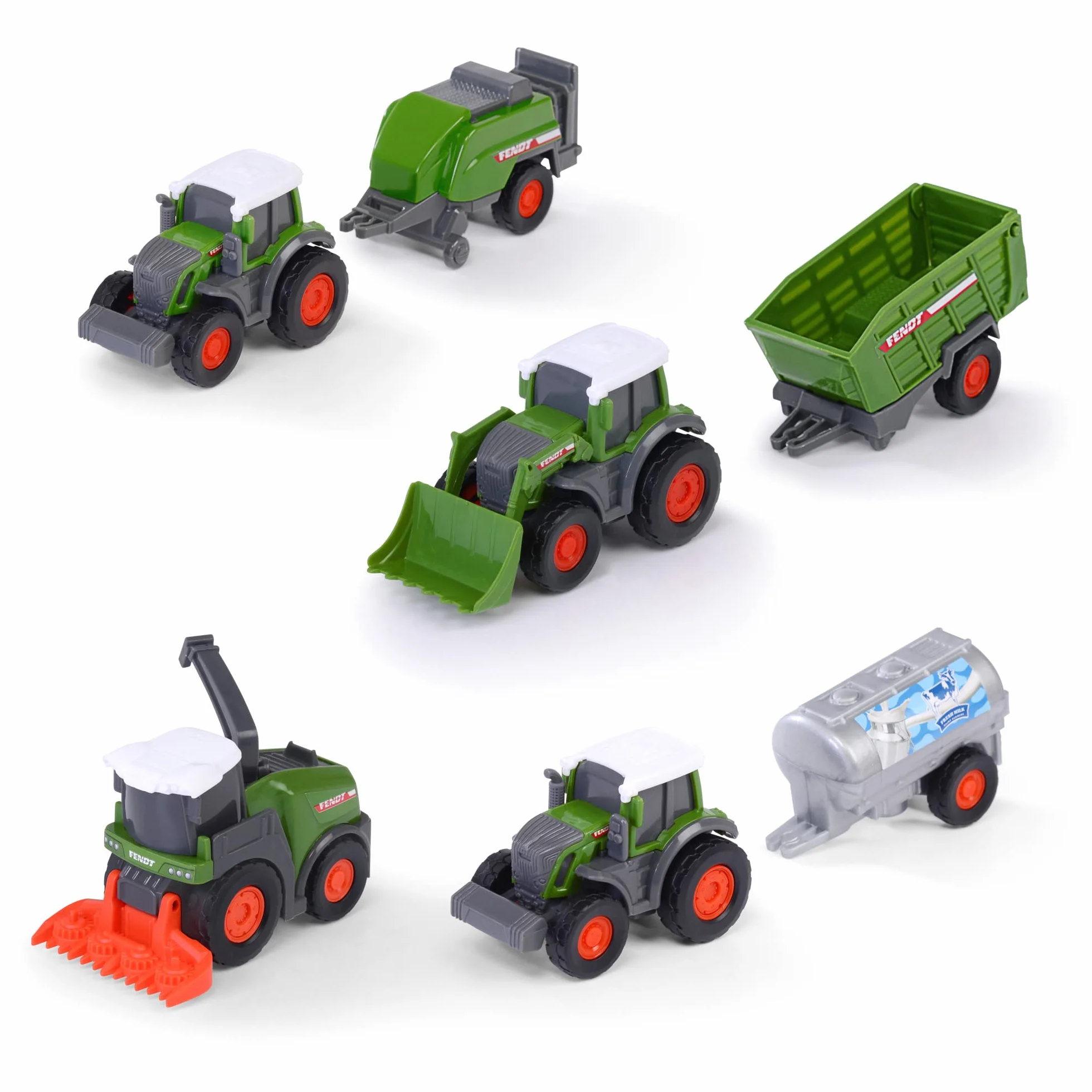Dickie 203732001 Fendt Micro Losowy zestaw 3 pojazdów rolniczych, 9cm