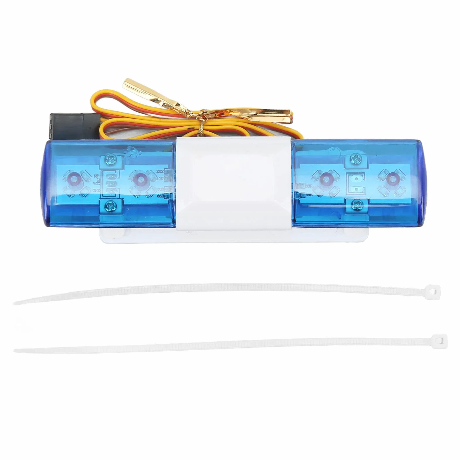 Światło Policyjne RC LED, 4 Tryby Lampa Błyskowa RC Lampa Ostrzegawcza LED dla Samochodów RC 1/8 1/10 (BLUE)
