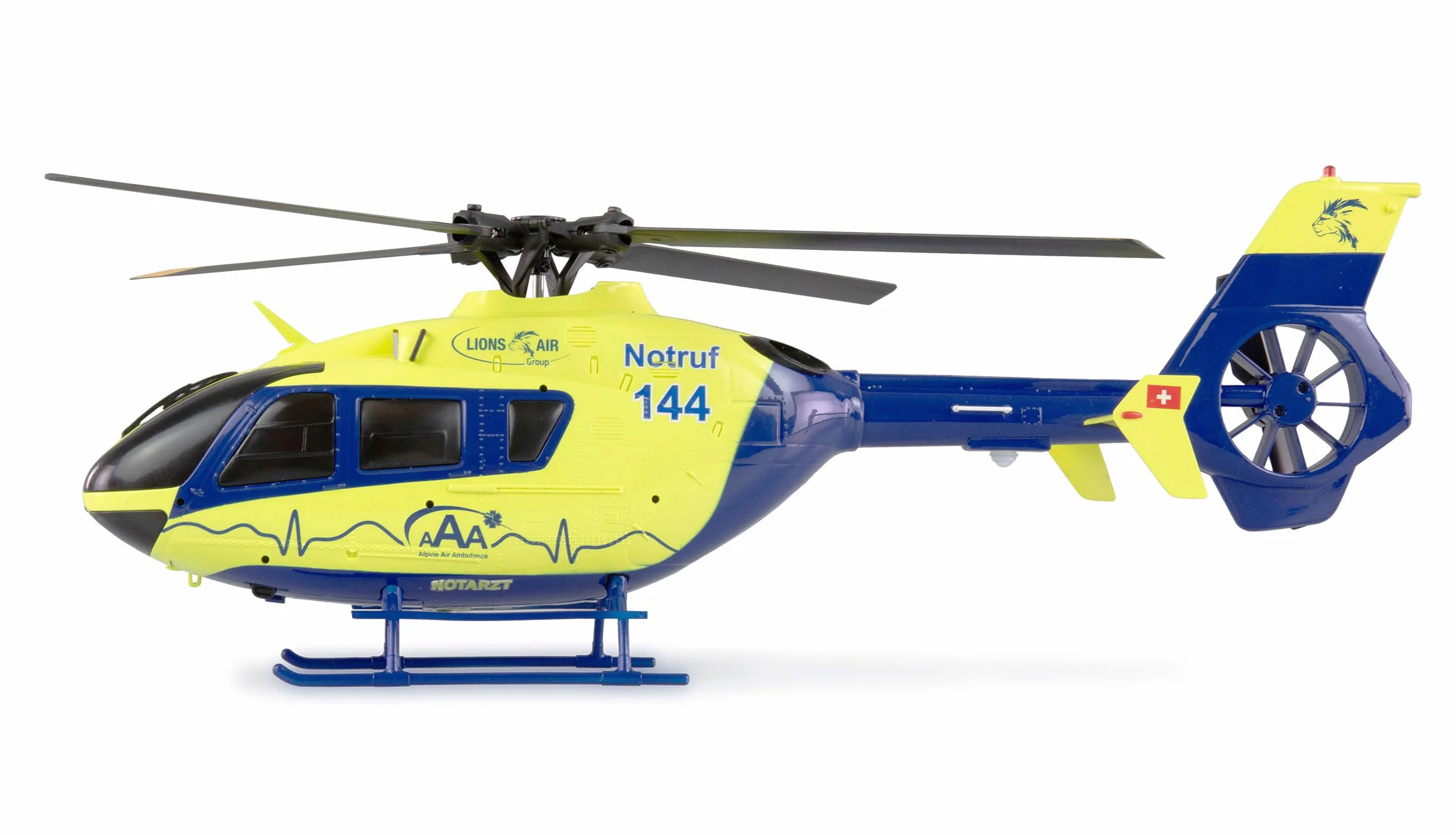 AFX-135 PRO Alpine Air Ambulance Helikopter 6-kanałowy RC zdalnie sterowany 6G RTF, neonowy żółty