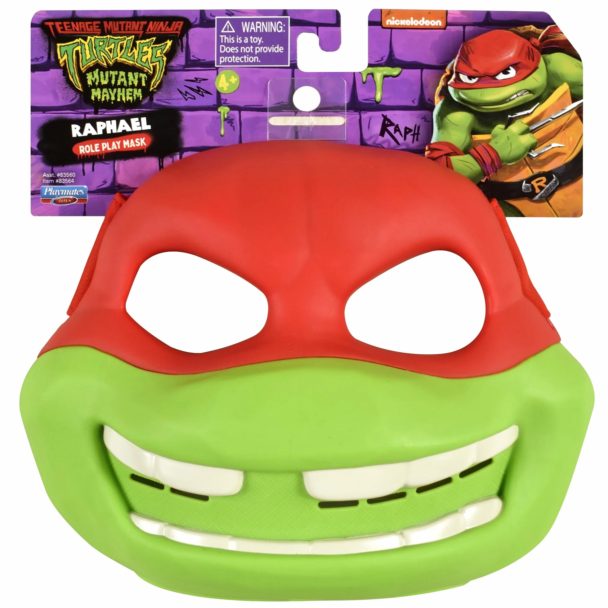 Teenage Mutant Ninja Turtles 83564 Mutant Mayhem Raphael maska do odgrywania ról. Idealny prezent dla chłopców w wieku od 4 do 7 lat i fanów TMNT, czerwona, każda