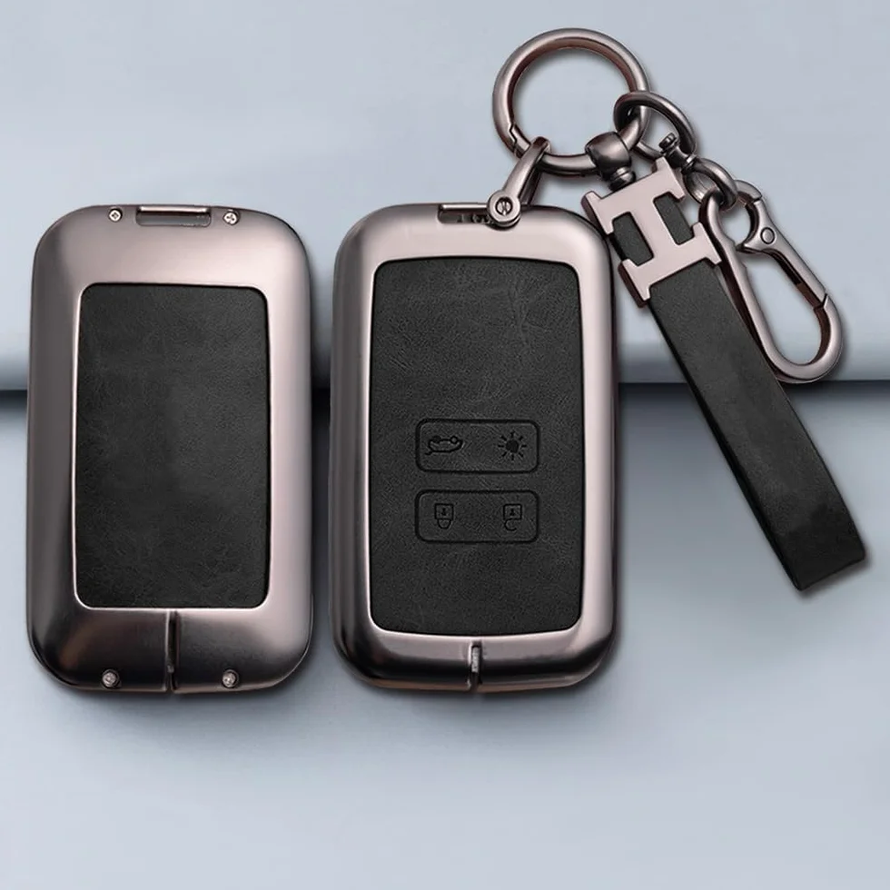 Etui na kluczyki samochodowe dla Renault Clio Megane Koleos Kadjar Kangoo Twingo Talisman Captur Espace Dacia Duster 4 przyciski złącze cynkowe Etui na kluczyki samochodowe (Czarny)
