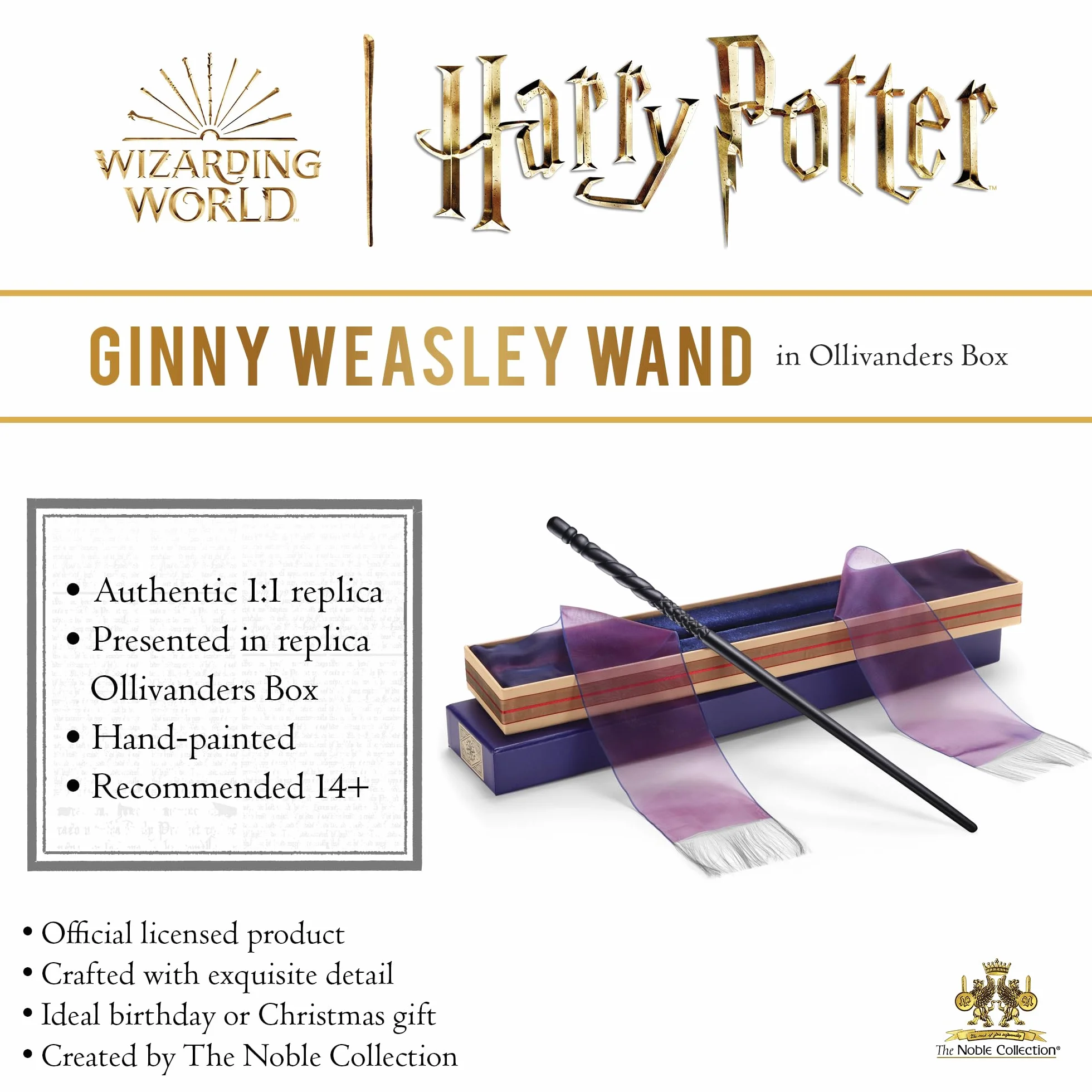 The Noble Collection Harry Potter replika różdżki w Ollivanders Box Ginny Weasley 36 cm