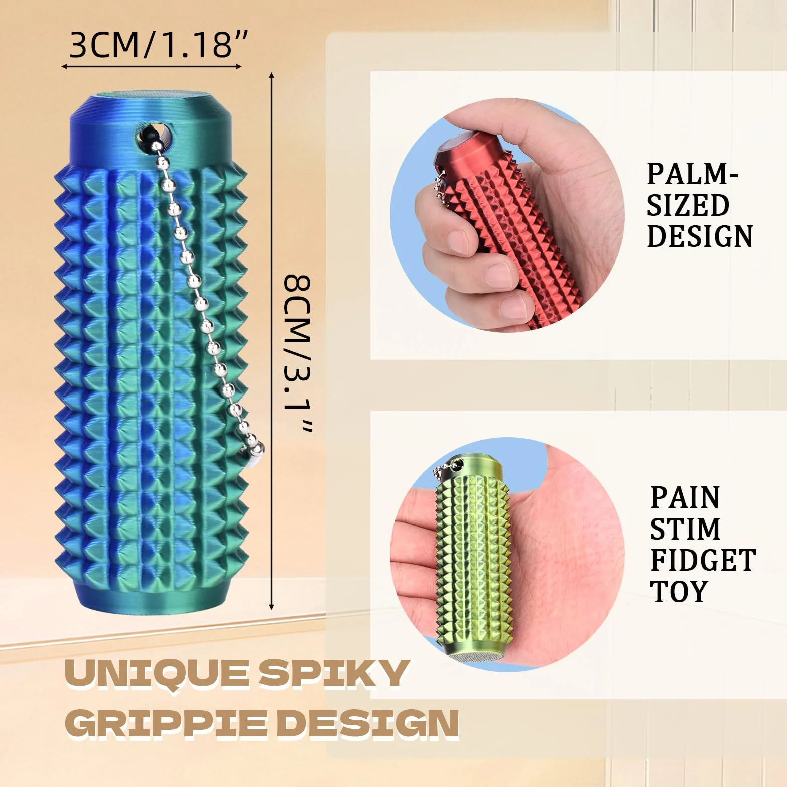 ATOMUS 5 szt. Małe Ouchies Fidget Zabawka Spiky Grippie Stim Brelok Ból Stim Fidget Brelok Spiky Sensoryczny na Relaks Zmniejszenie Stresu