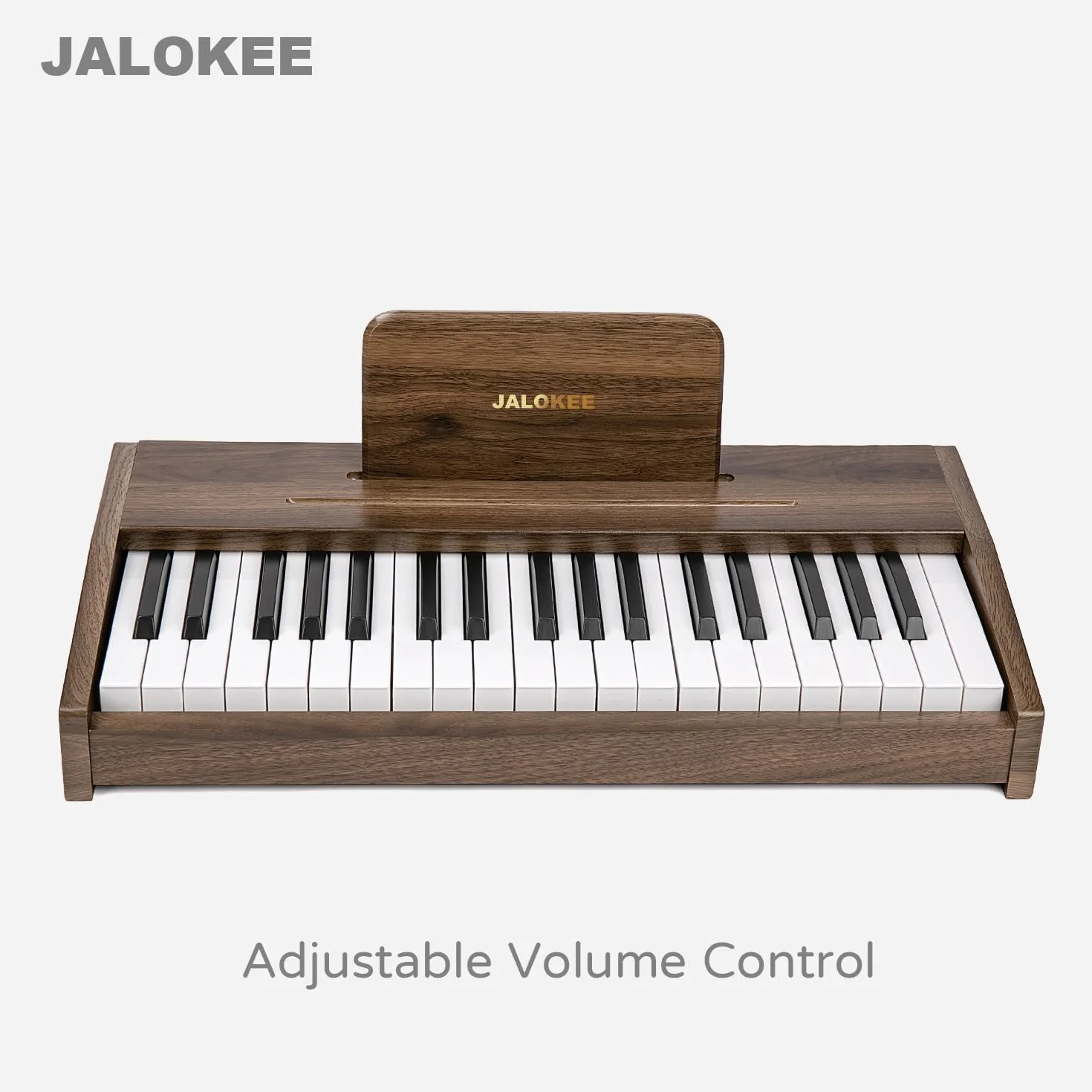 Klawiatura fortepianowa dla dzieci, instrument muzyczny, zabawka edukacyjna, drewniany fortepian dla małych dzieci, dziewcząt i chłopców (orzech, 37 klawiszy)