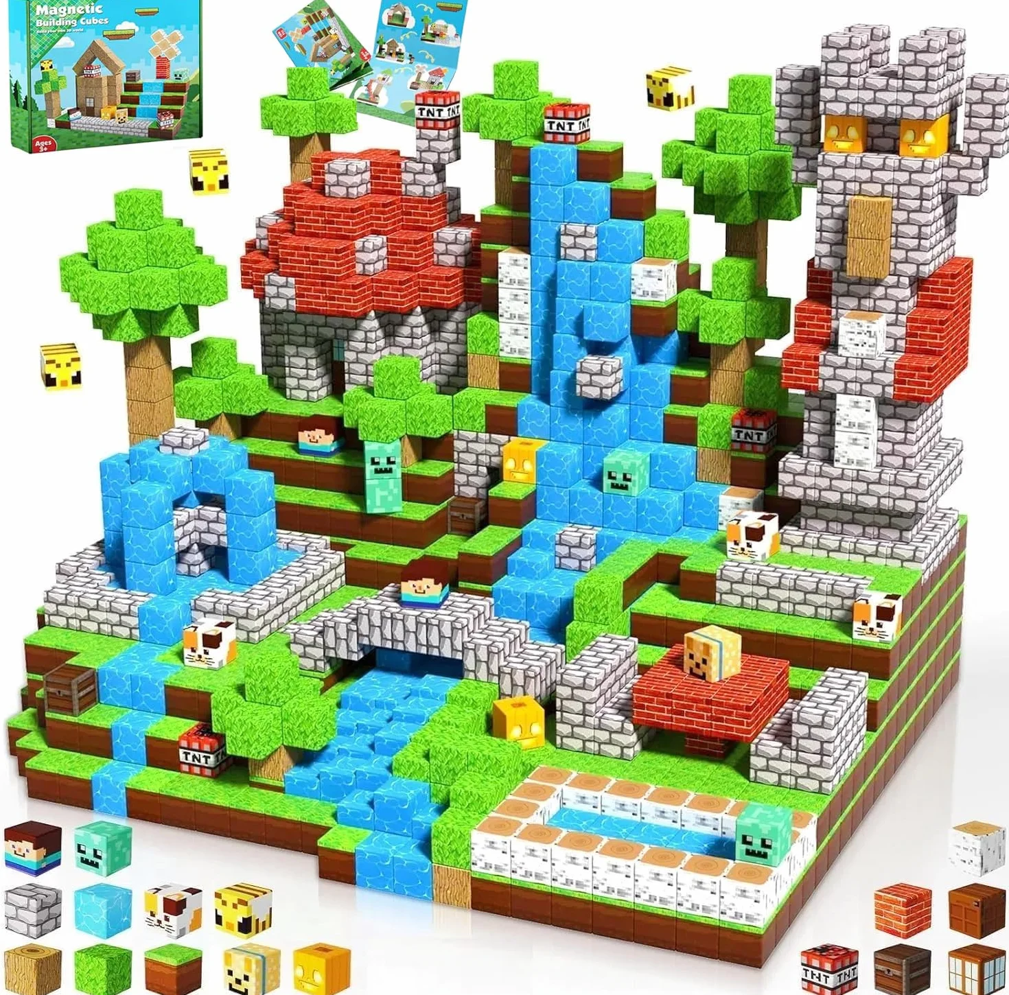 ToyUnited Magnetyczne klocki bloki magnetyczne - Zbuduj swój własny magiczny las ze zwierzętami leśnymi, elfami i przygodami! Kreatywna zabawka od 4 5 6 7 lat dla chłopców i dziewczynek