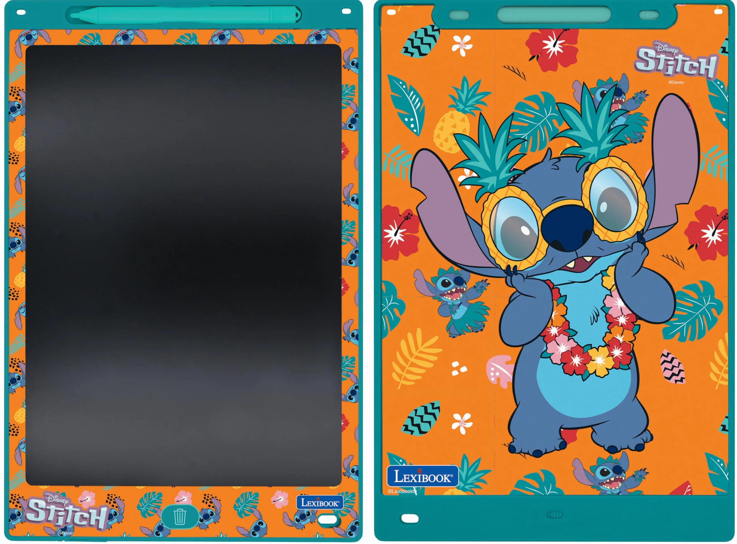Lexibook CRT10D Disney Stitch, Magiczny Łupek, Artystyczna i Kreatywna Zabawka dla Dziewczynek i Chłopców, Format A4 z Wielokolorowymi Rysunkami, CRT10D, Niebieski, Pomarańczowy, Jeden Rozmiar