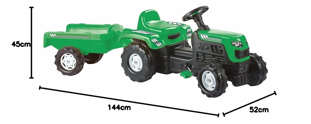 Wypełniony traktor z przyczepą Ranchero, zielony