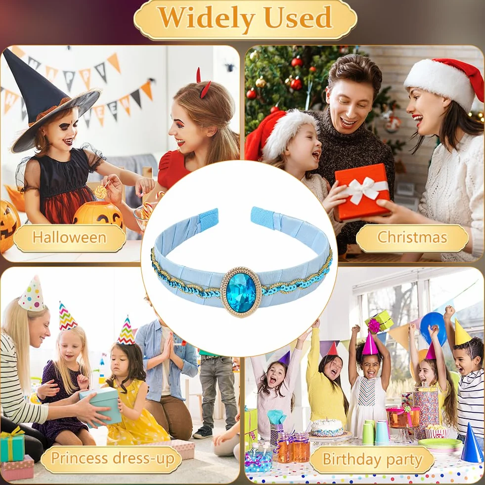 Aomig Księżniczka Aladdin zestaw opasek na czoło i akcesoria, 3 sztuki, arabska kostium i naszyjnik, kolczyki, jaśmin, na karnawał