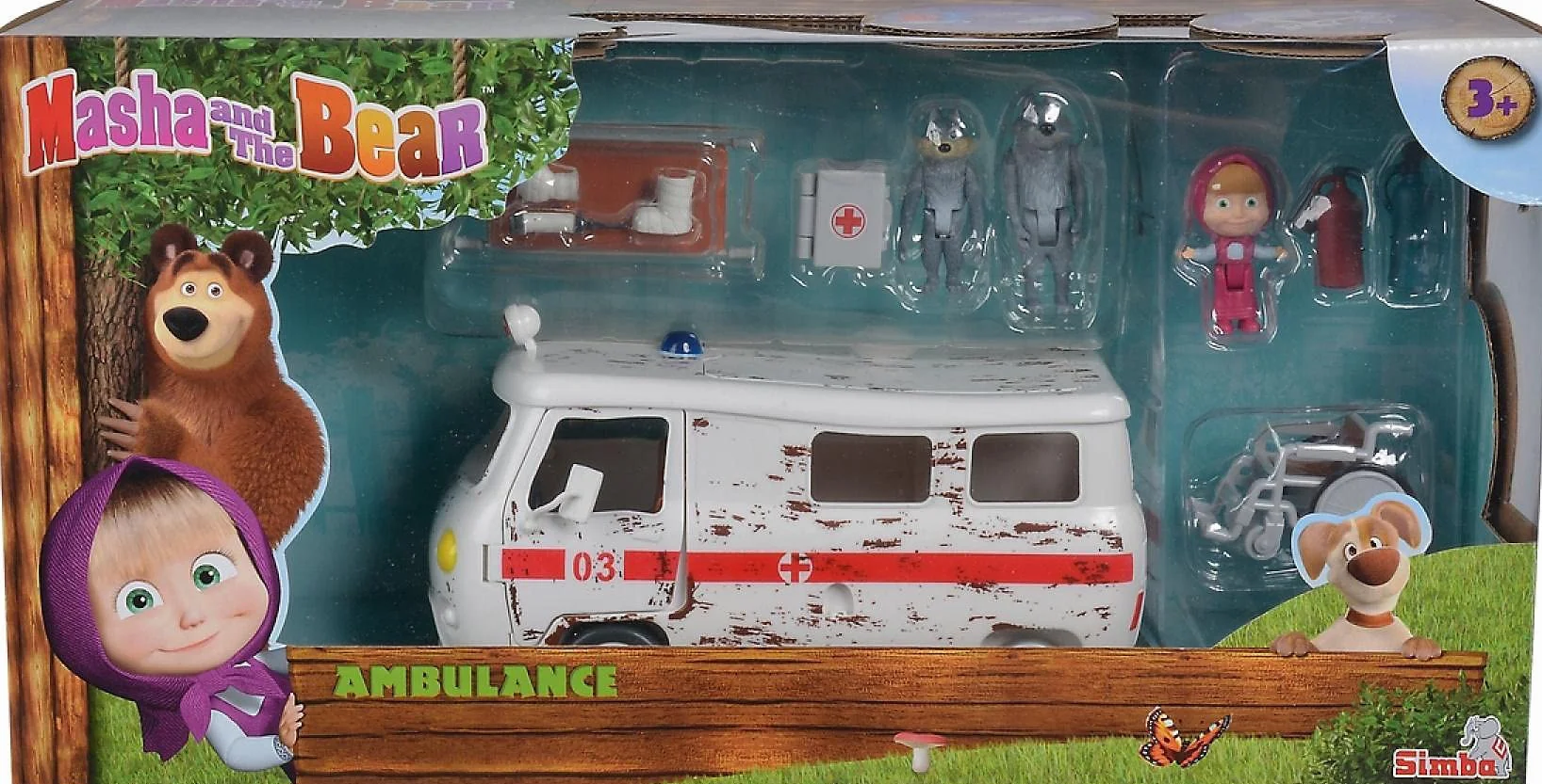 Simba 109309863 Masza i Niedźwiedź Zestaw ambulans