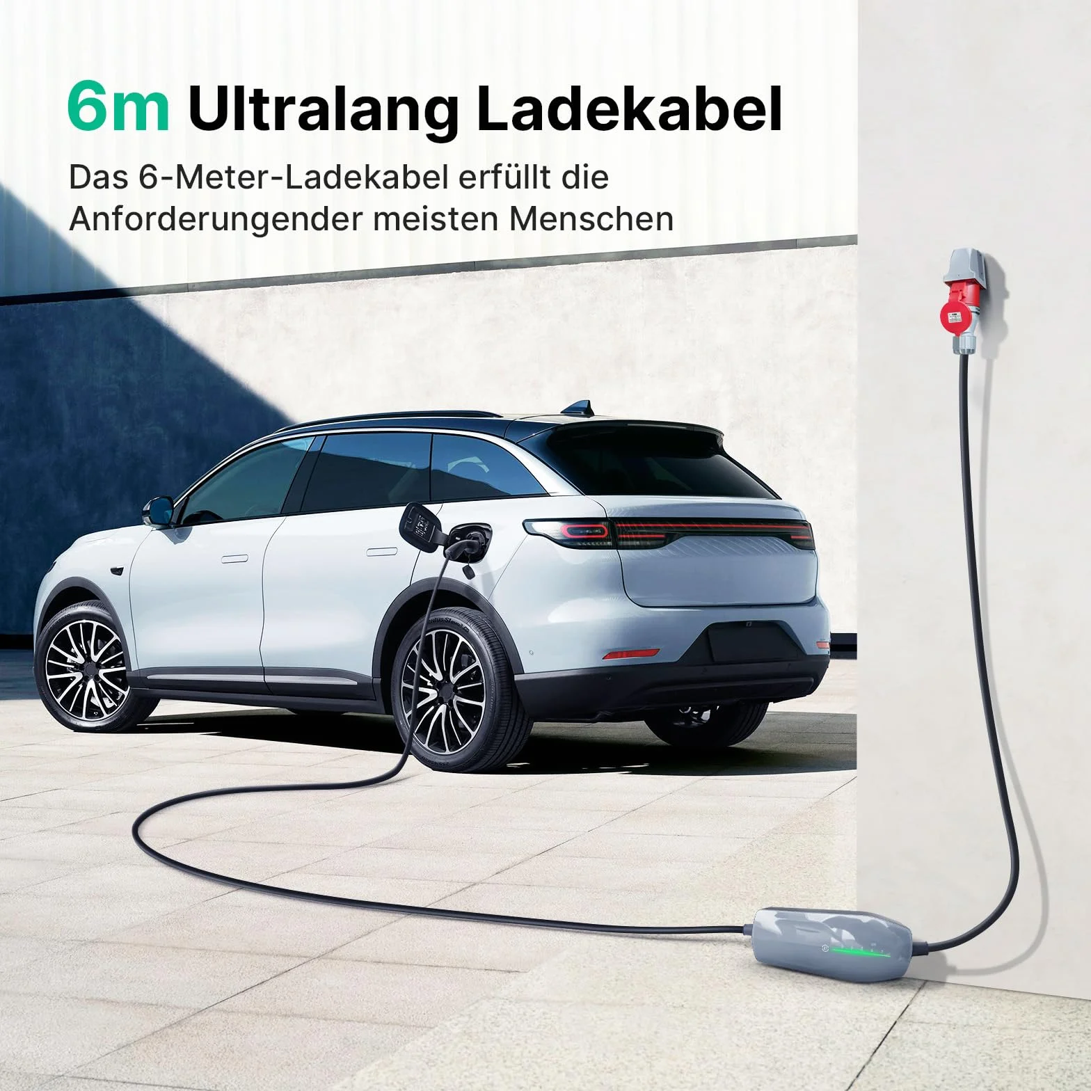 Kabel ładujący typu 2 11 KW EV ładowarka z wtyczką CEE, [6-16A] trójfazowa mobilna stacja ładująca Wallbox do pojazdów elektrycznych EVSE, IEC 62196-2, 6 metrów