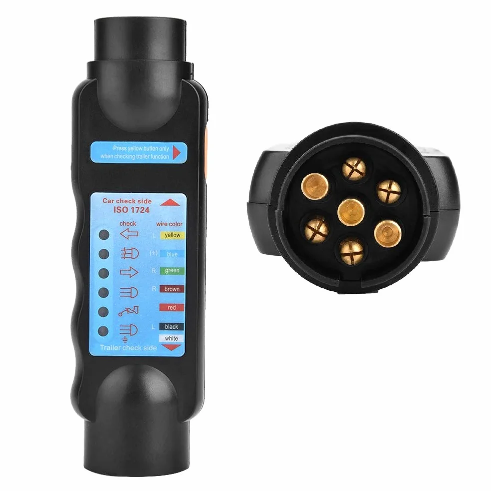 12V Przyczepa 7 Pin światło Holownicze Obwód Niebieski Tester Okablowania Złącze Wtykowe Narzędzia Diagnostyczne