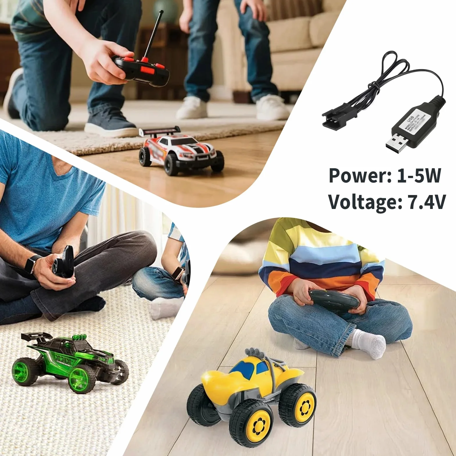 Uniwersalny kabel SM-3P, ładowarka samochodowa 7,4 V RC USB, uniwersalny kabel ładowarki, wyświetlacz LED, ładowanie LiPo 2S USB do zabawek zdalnie sterowanych, samochodów, dronów, łodzi