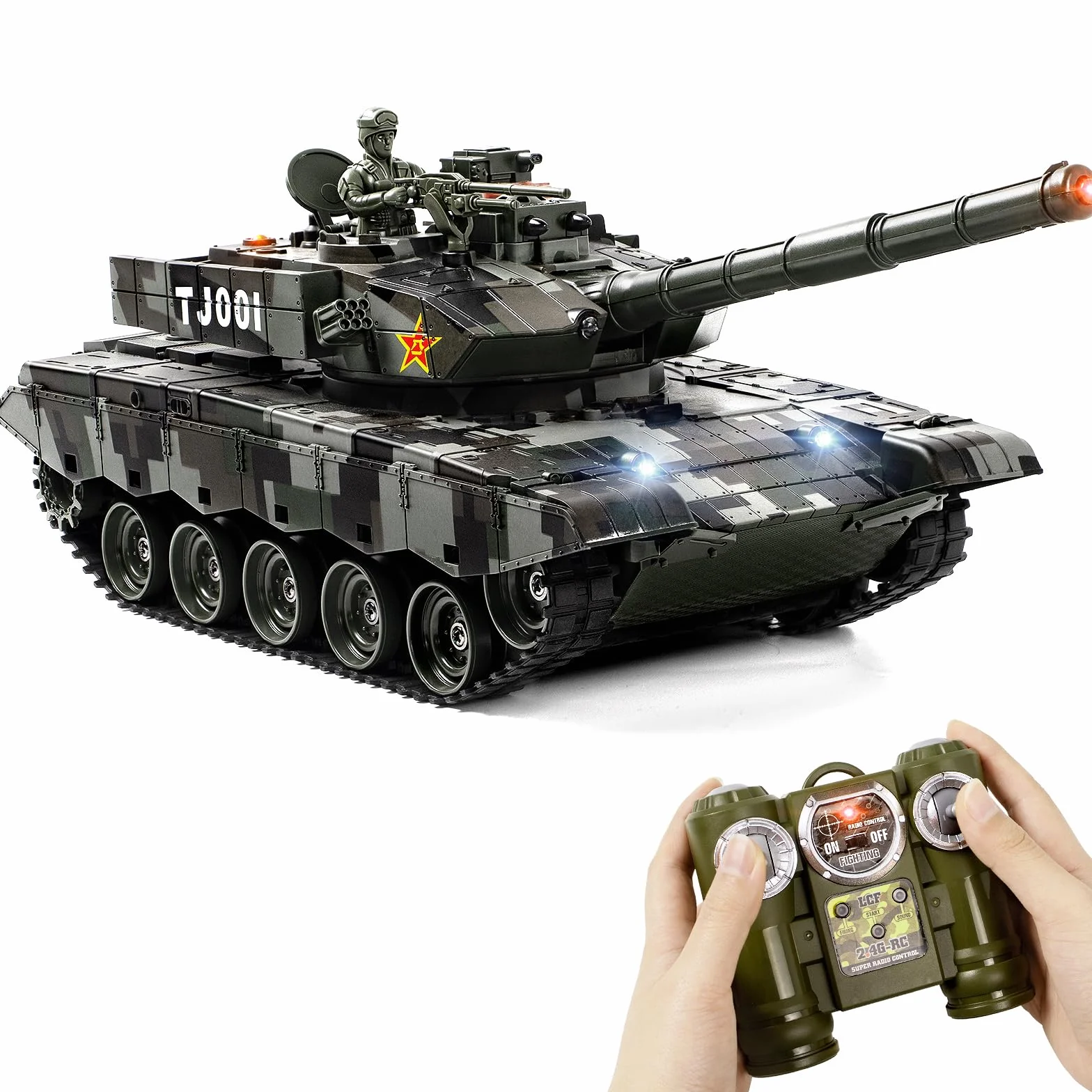 Zbiornik RC 1/24, Chiny 99, zdalnie sterowany czołg bojowy RC, zabawka zdalnie sterowana, 2,4 GHz, model czołgu z lampką kontrolną życia, dla dzieci od 6 lat i chłopców