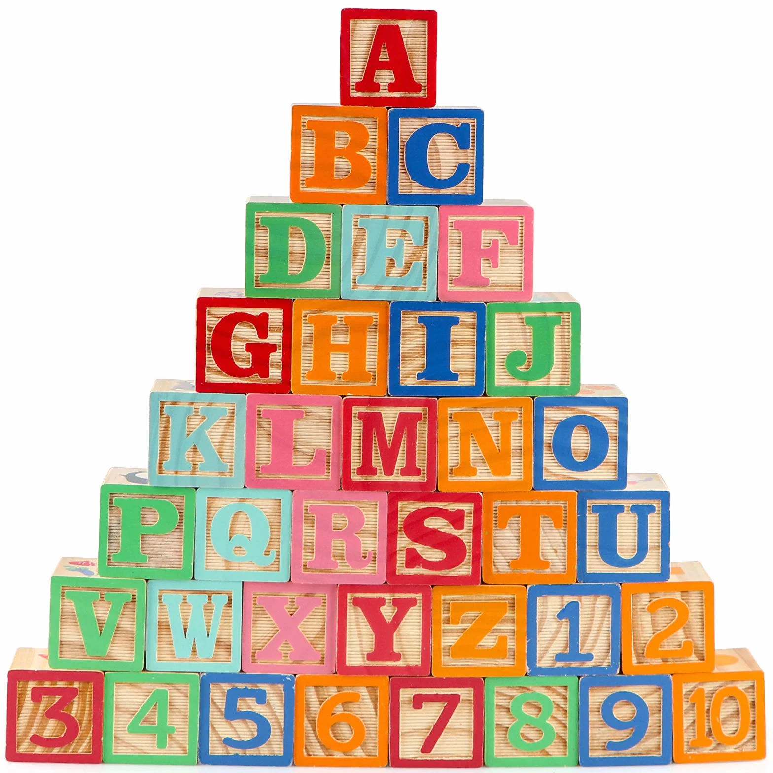 Jacootoys 36 sztuk drewniane bloki ABC 1.65" duże litery alfabetu numer zestaw klocków budowlanych Montessori zabawki edukacyjne dla dzieci