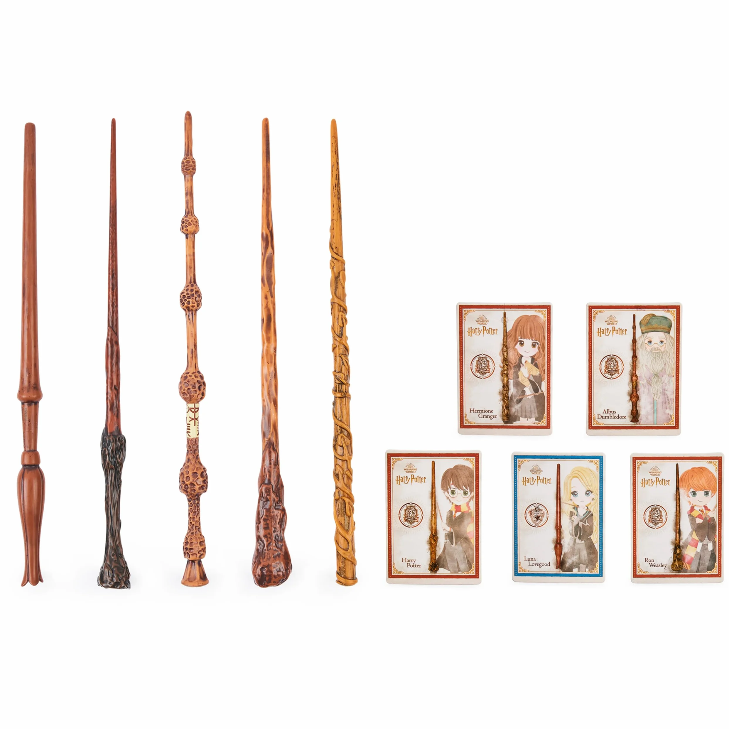 Wizarding World Harry Potter 30 cm czarująca magiczna różdżka Hermiona Granger z kolekcjonerską kartą zaklęć, zabawki dla dzieci od 6 lat