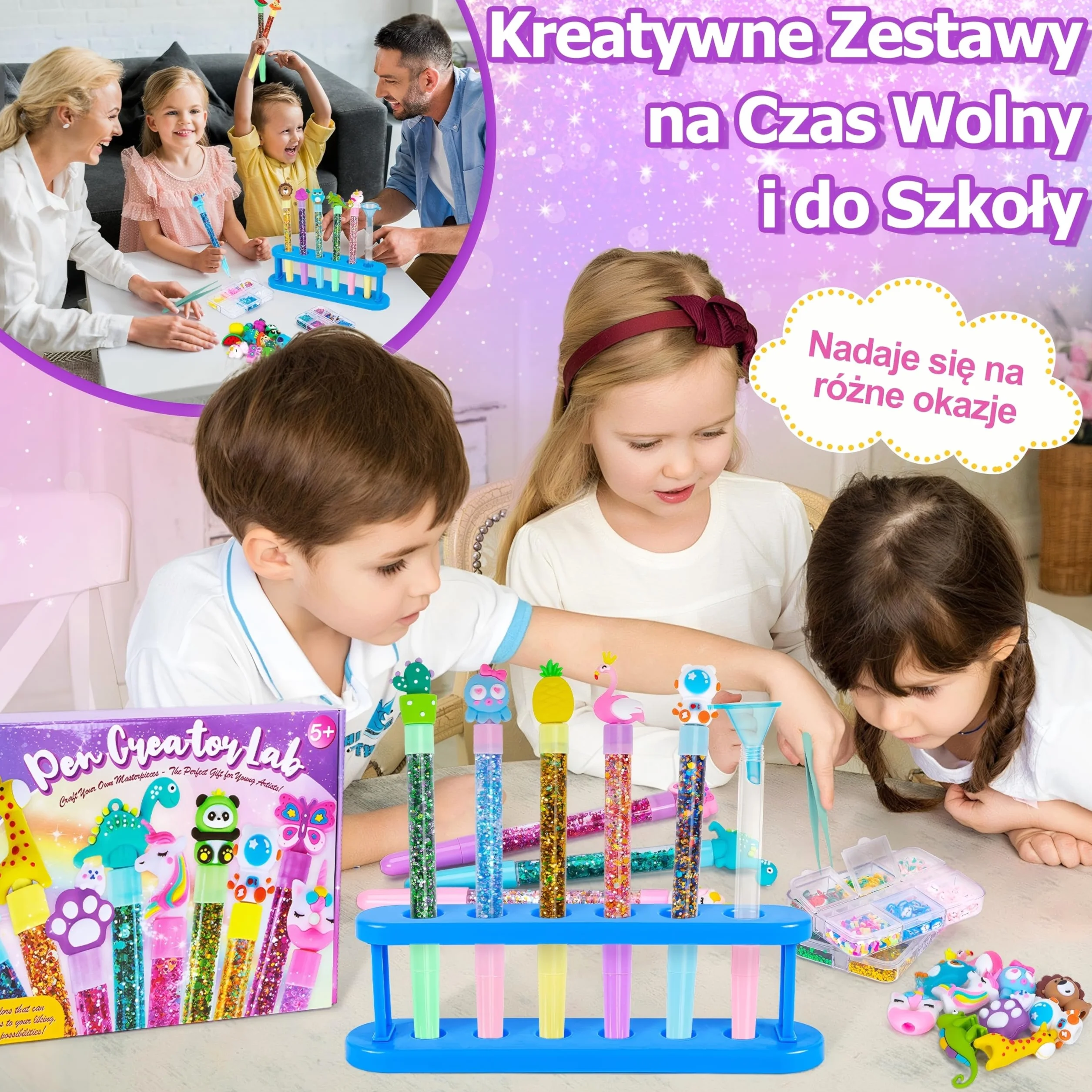 Kazzley Stwórz swój własny zestaw długopisów, zestaw 20 długopisów z 68+ akcesoriami, zestaw rzemieślniczy dla dzieci od 6 lat, spersonalizowane tworzenie długopisów, zabawki rzemieślnicze na urodziny