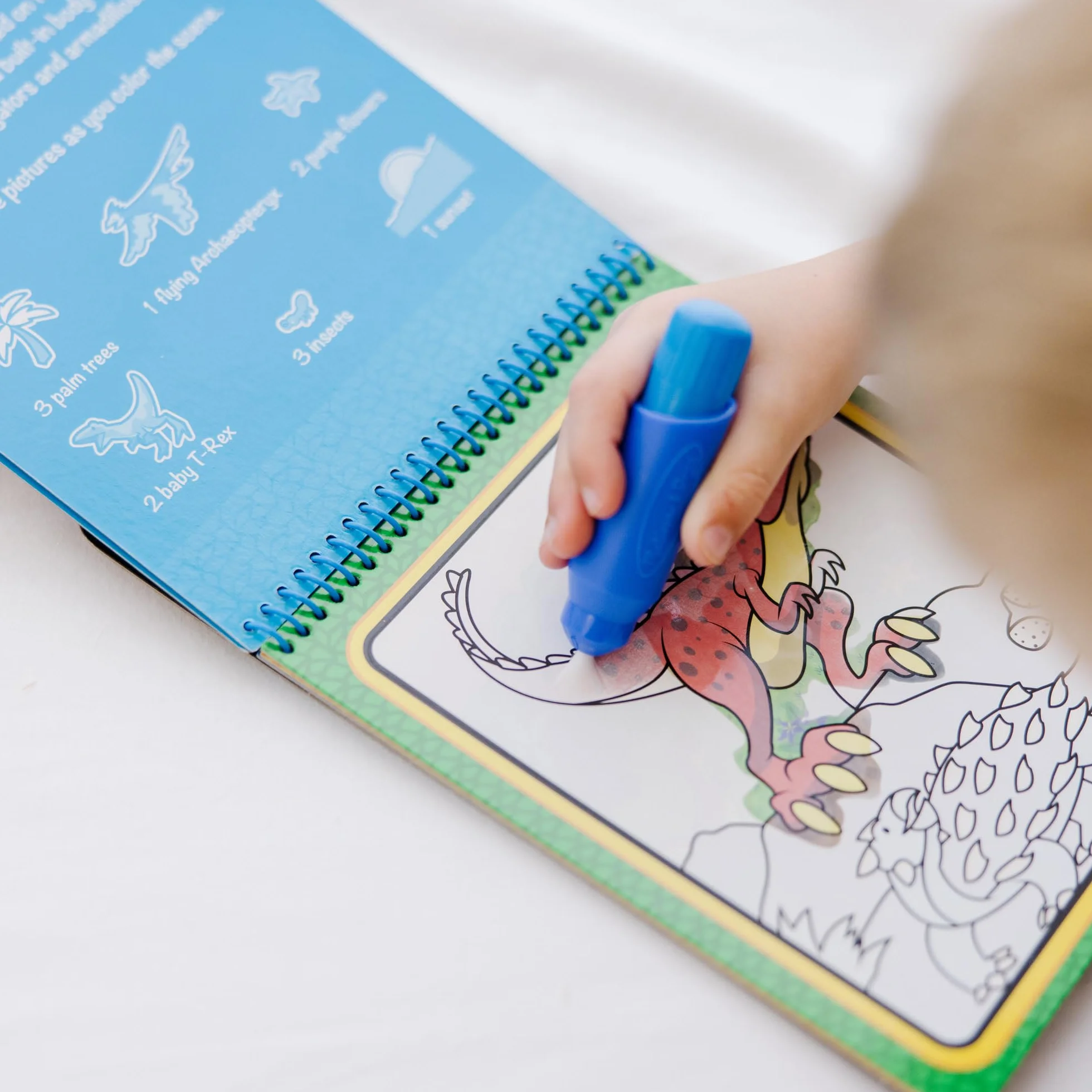 Melissa & Doug - Water Wow! dinozaur| kolorowanka wodna | Książka aktywności Dla dzieci| Tablice do kolorowania wielokrotnego użytku | zabawka podróżna | 3+ | prezent dla chłopca lub dziewczynki