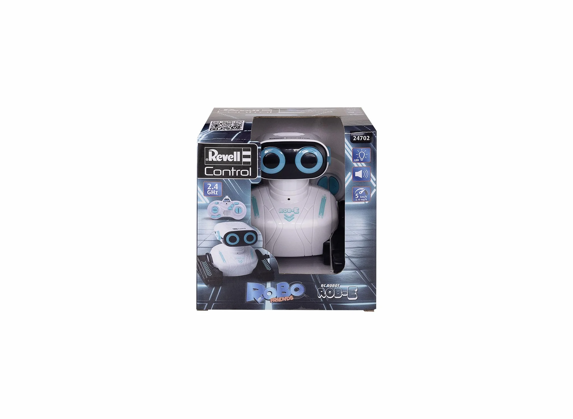 Revell Control 24702 RC Robot Rob-E I Programowalne funkcje I Światła LED i dźwięki I z precyzyjną kontrolą podczerwieni I 37 cm długości