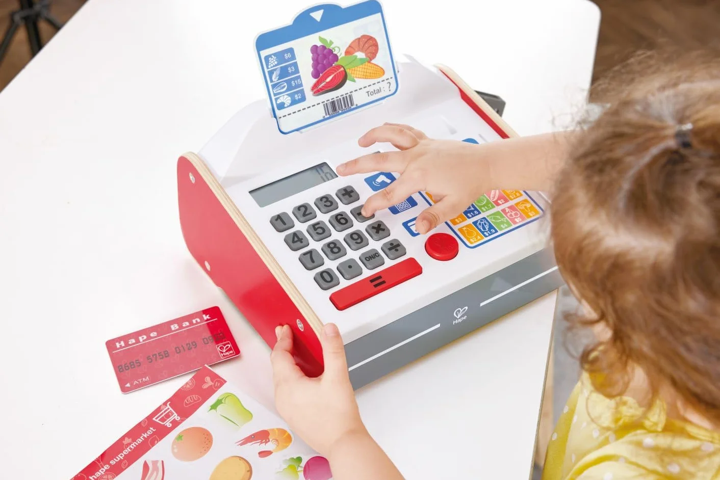 Hape E3184 kasa fiskalna, akcesoria do sklepu handlowego, kasa, wielokolorowa, S