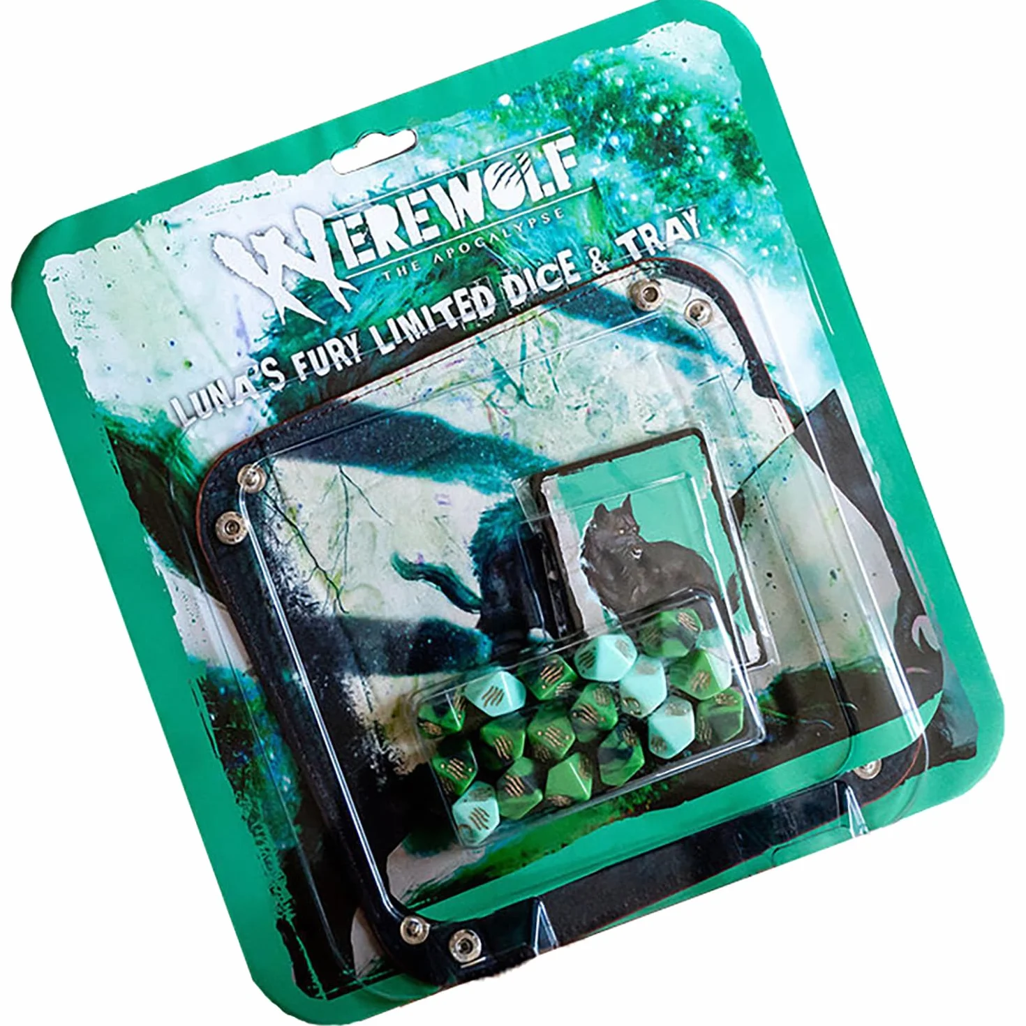 Renegade Game Studios | Werewolves: The Apocalypse RPG: Luna's Fury Dice & Tray zestaw akcesoriów | Akcesoria do gier | Od 18 lat