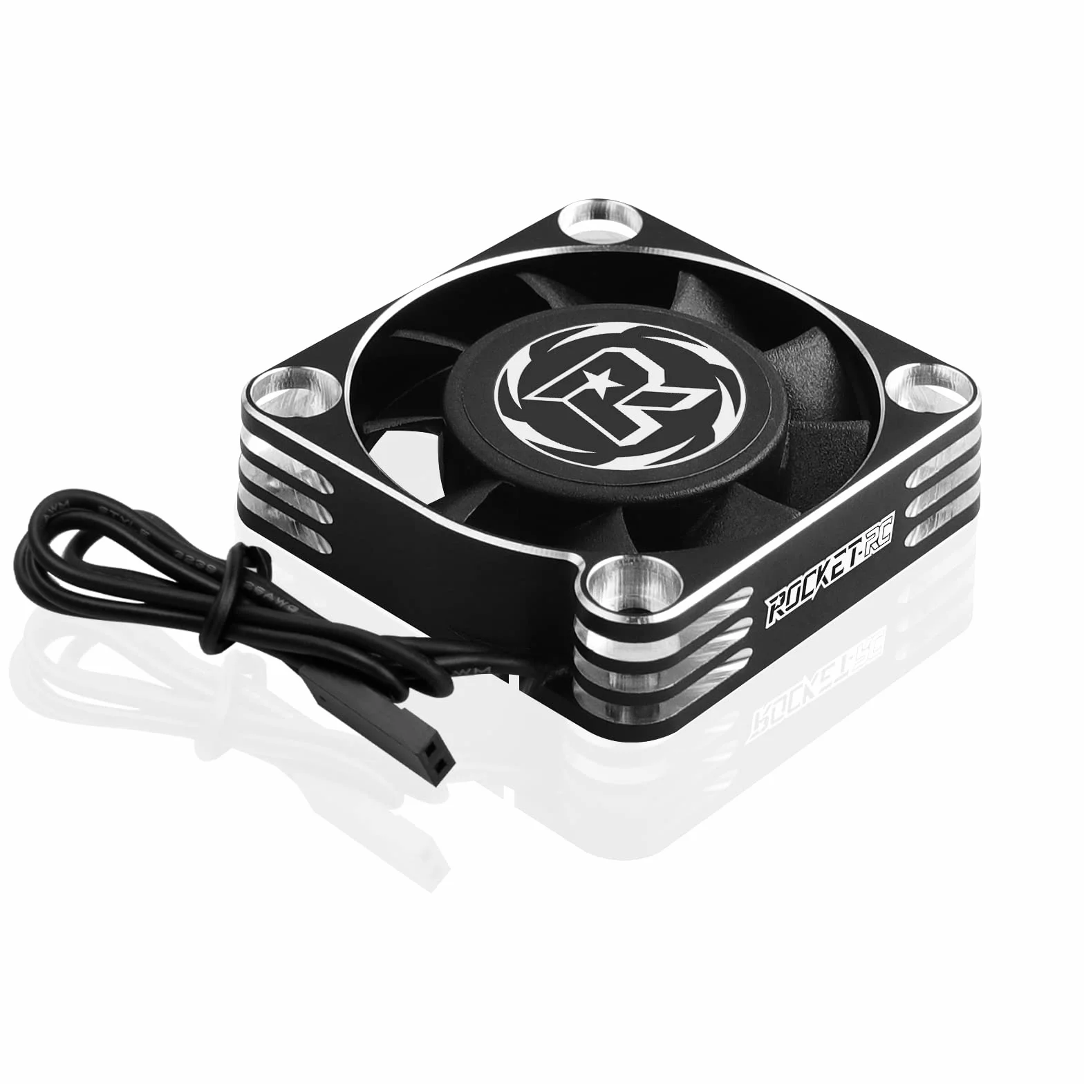 RC wentylator do silnika 40 mm 16000RPM 3650 540 550 ESC radiator silnika bezszczotkowy wentylator do 1/12 1/10 1/8 skali samochodu RC (Srebrny Czarny)