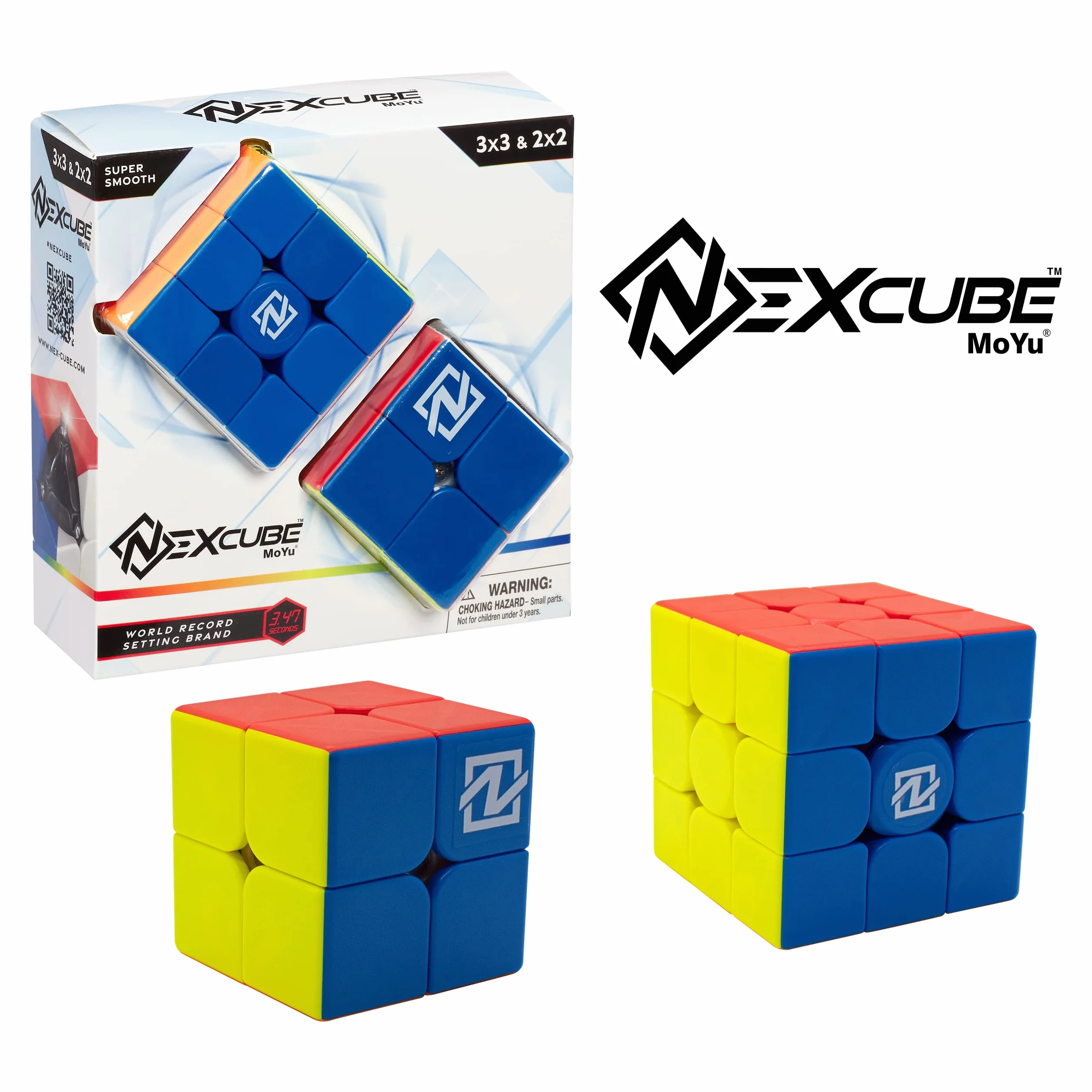 Nexcube 3 x 3 + 2 x 2 – rekord świata kostka prędkości! Super gładka kostka prędkości 3 x 3 | zawiera kostkę treningową 2 x 2 | łamigłówki dla dorosłych i dzieci | od 8 lat