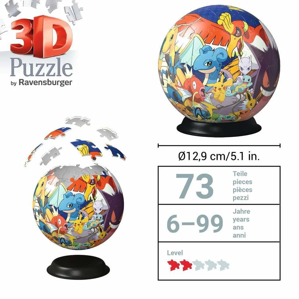 Ravensburger Puzzle 3D Kula: Pokemon 72 el.