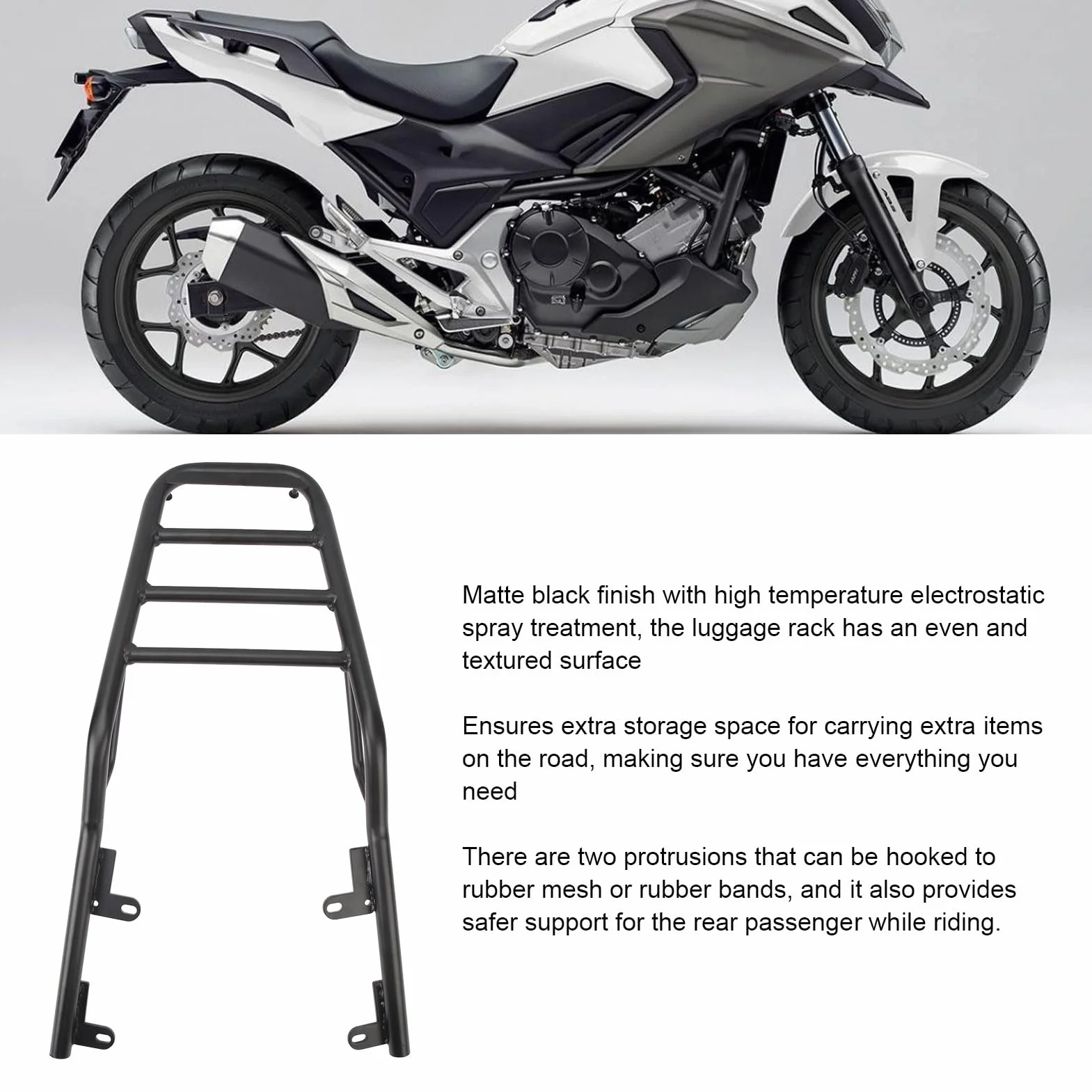 Tylny Bagażnik Motocyklowy do NC750X 2021-2023, Bagażnik Motocyklowy, Bagażniki Powersports, Tylna Półka Bagażowa Motocykla lub NC750X, Odporna na rdzę i łatwa Instalacja