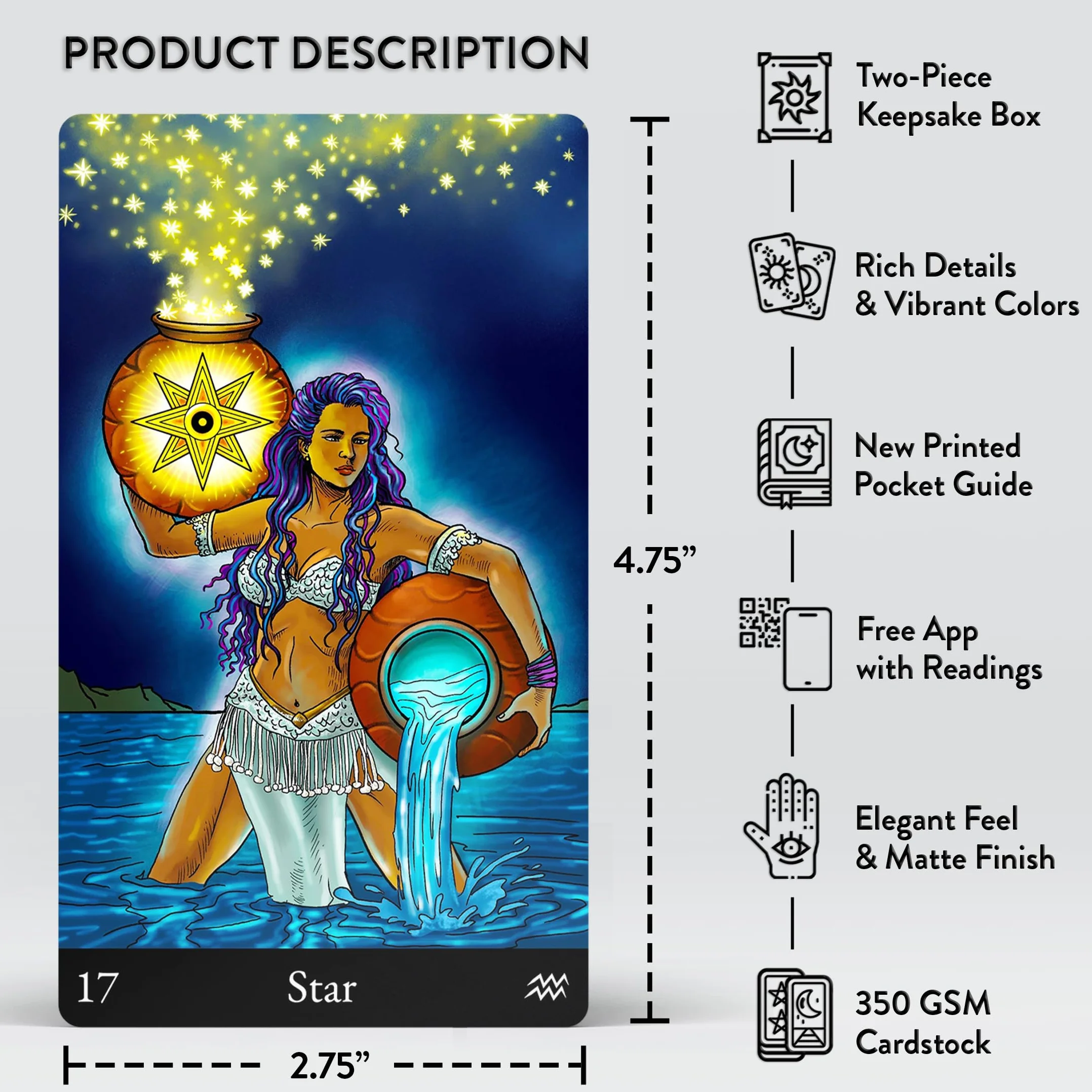 Tarot Deck z obszernym przewodnikiem – nowoczesna symbolika i ulepszone interpretacje cyfrowe dla wszystkich poziomów